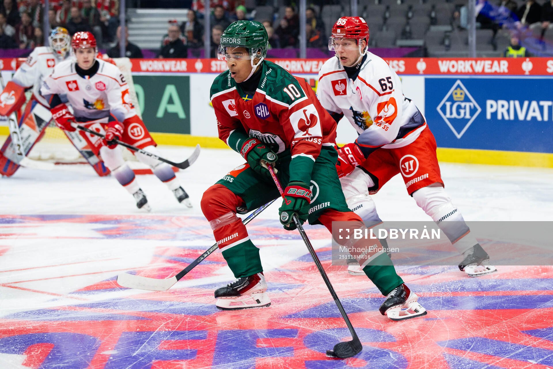 Max Westergård of Frölunda and Juho Rautanen of Grenoble