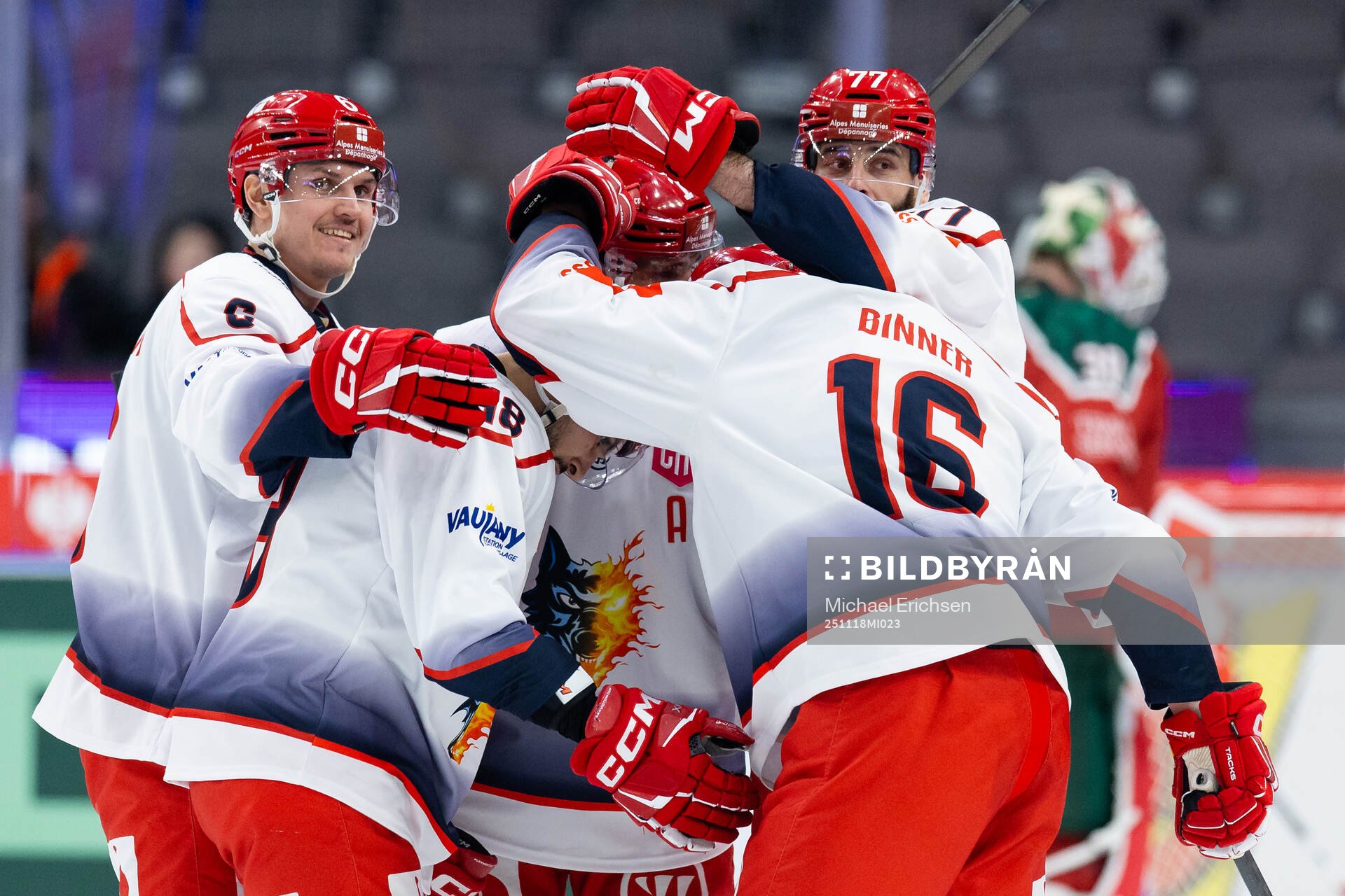 Alexis Binner of Grenoble celebrates