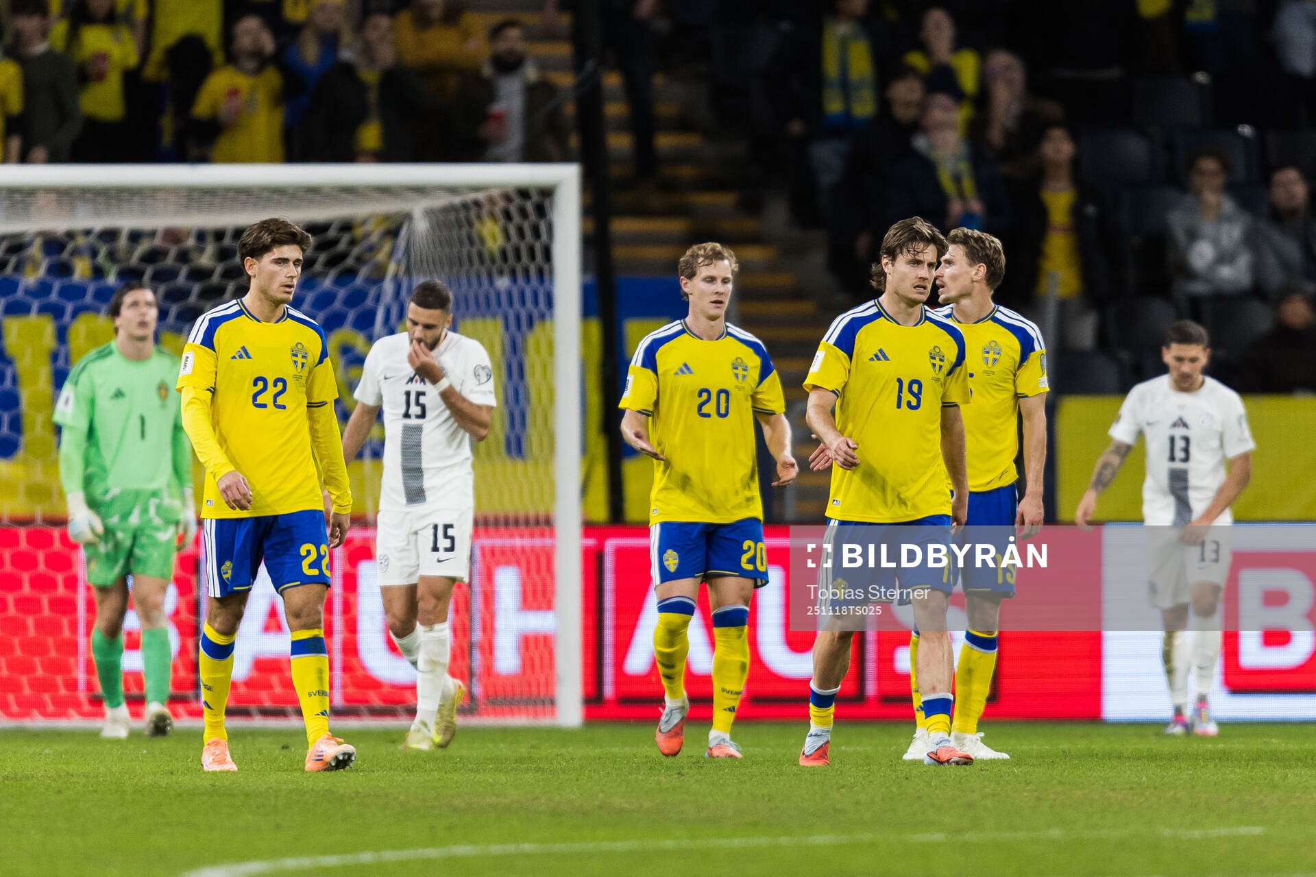 Besfort Zeneli, Emil Krafth and Mattias Svanberg of Sweden