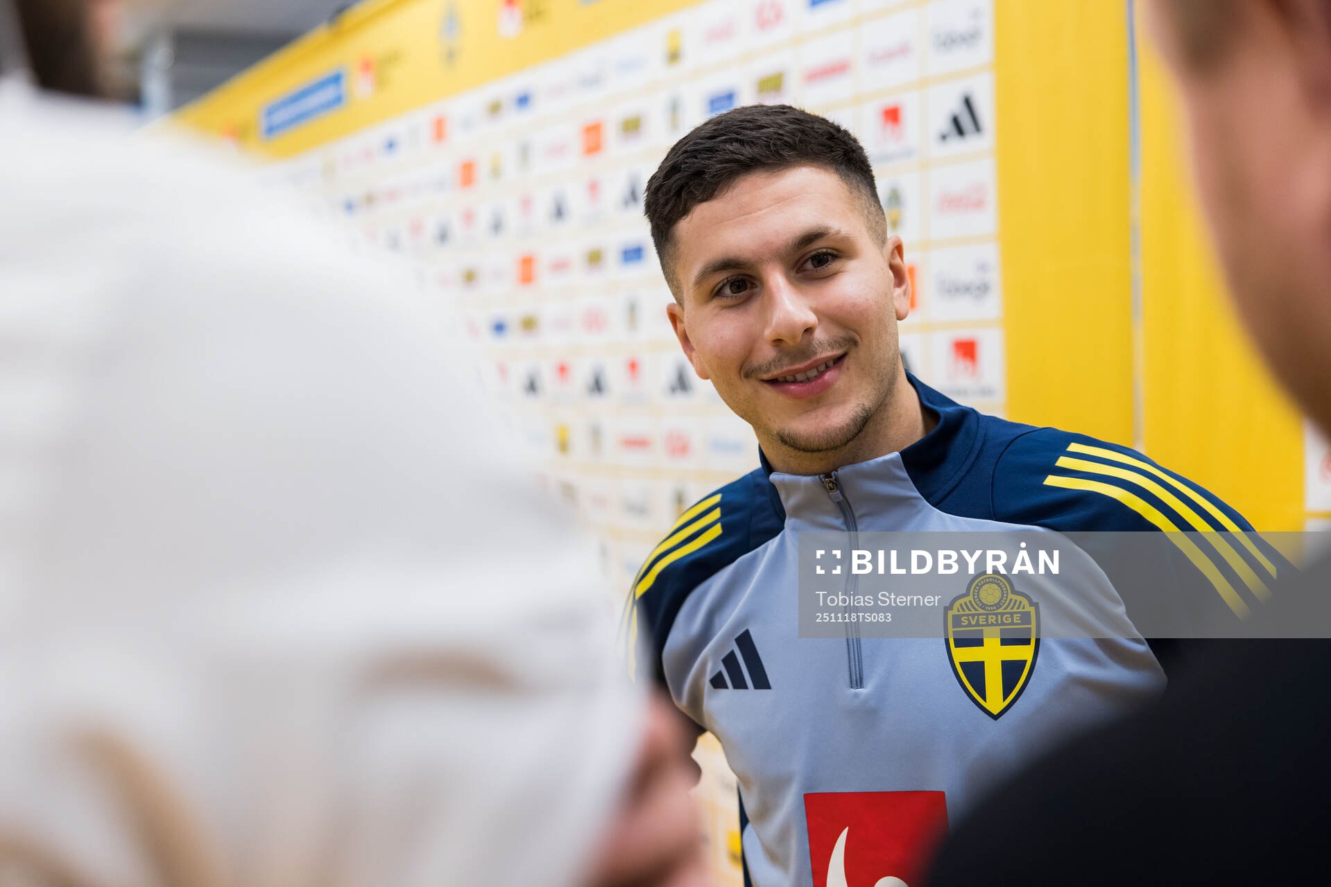 Roony Bardghji of Sweden in mixed zone