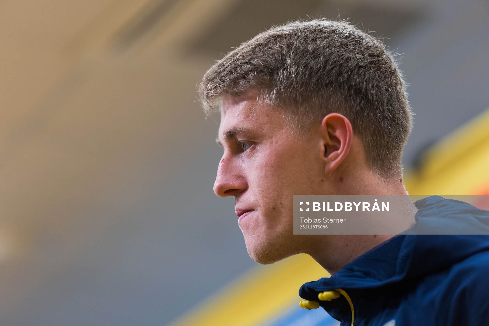 Alexander Bernhardsson of Sweden in mixed zone