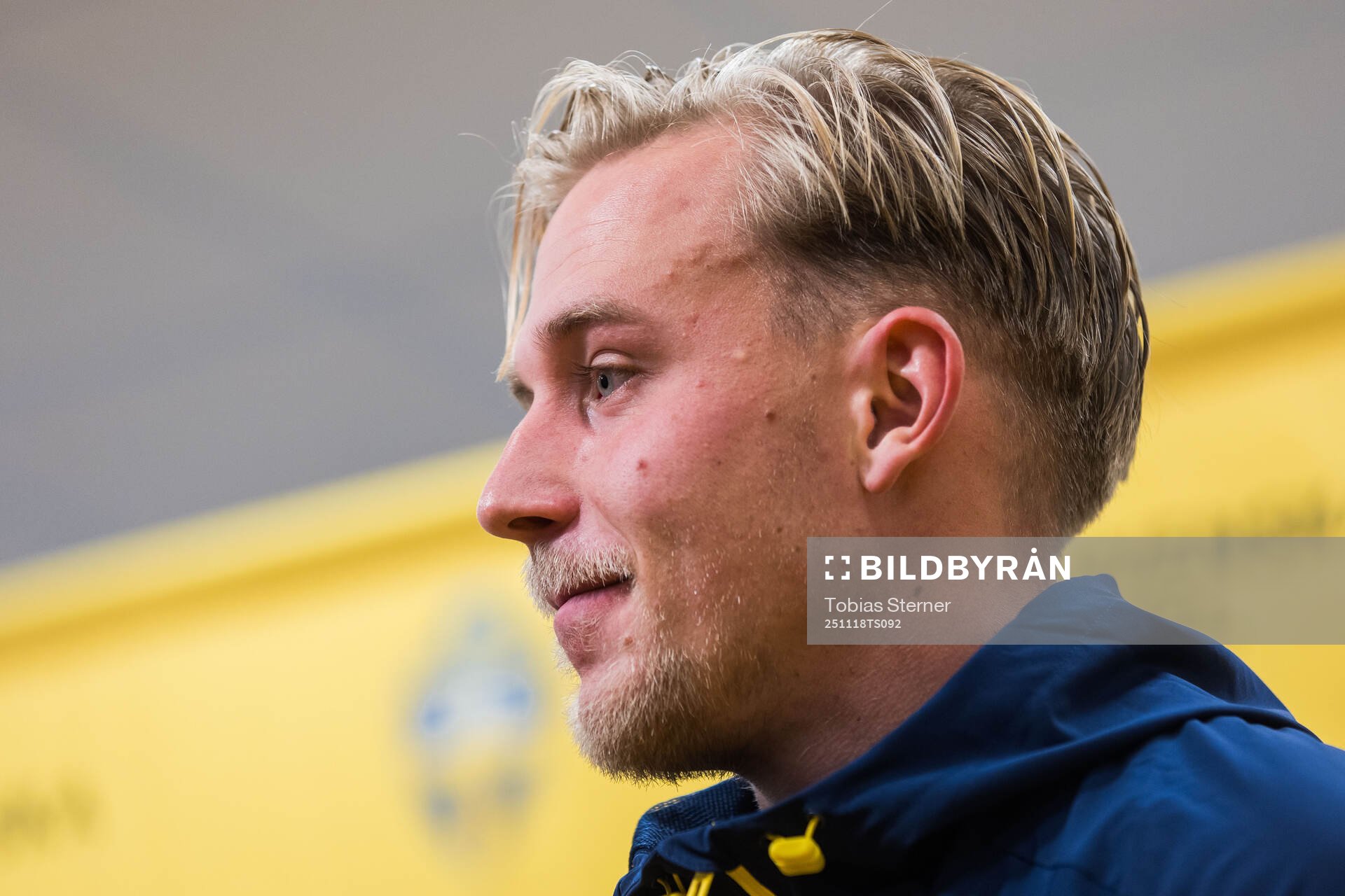 Herman Johansson of Sweden in mixed zone