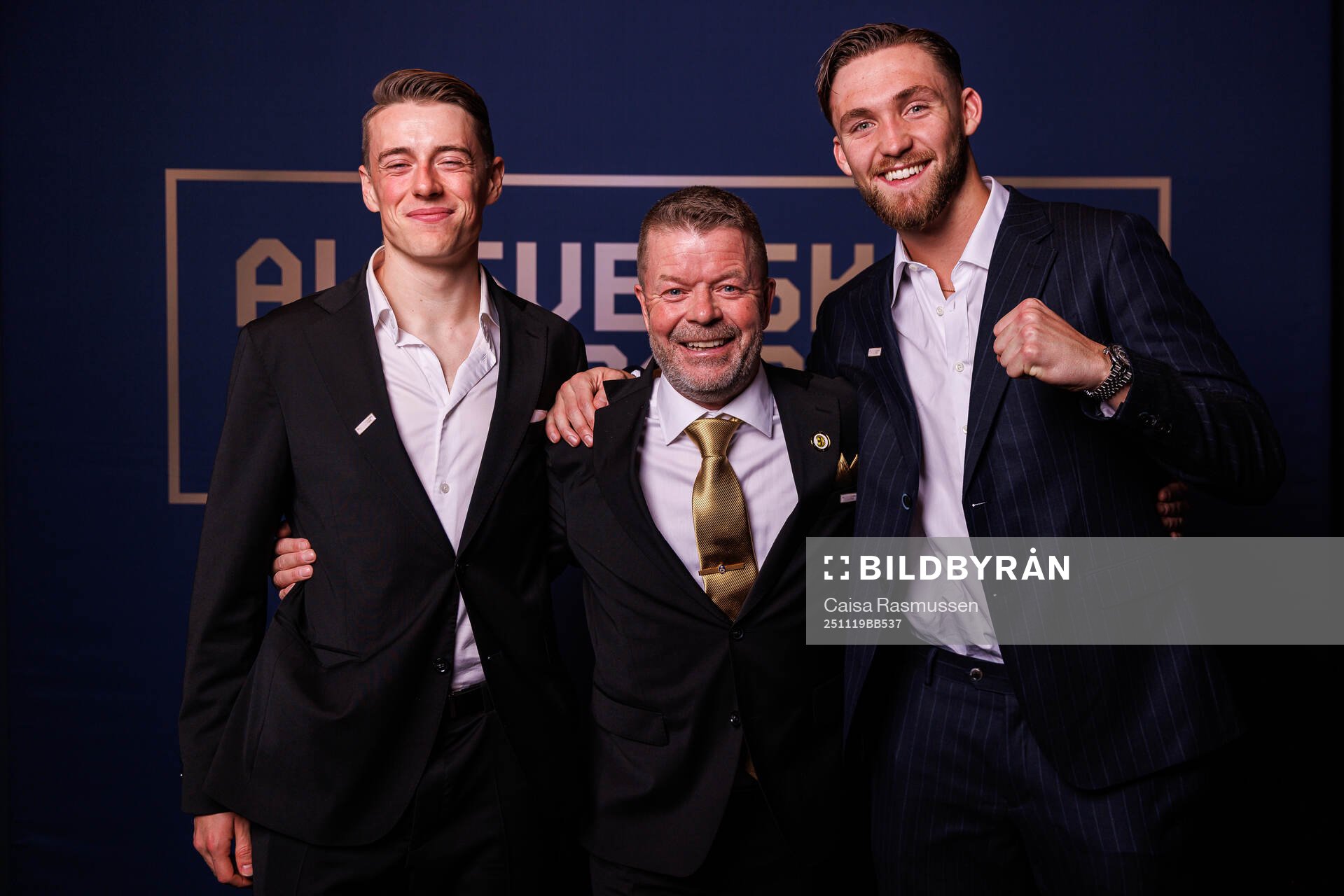 Mjällbys Elliot Stroud, tränare Anders Torstensson och