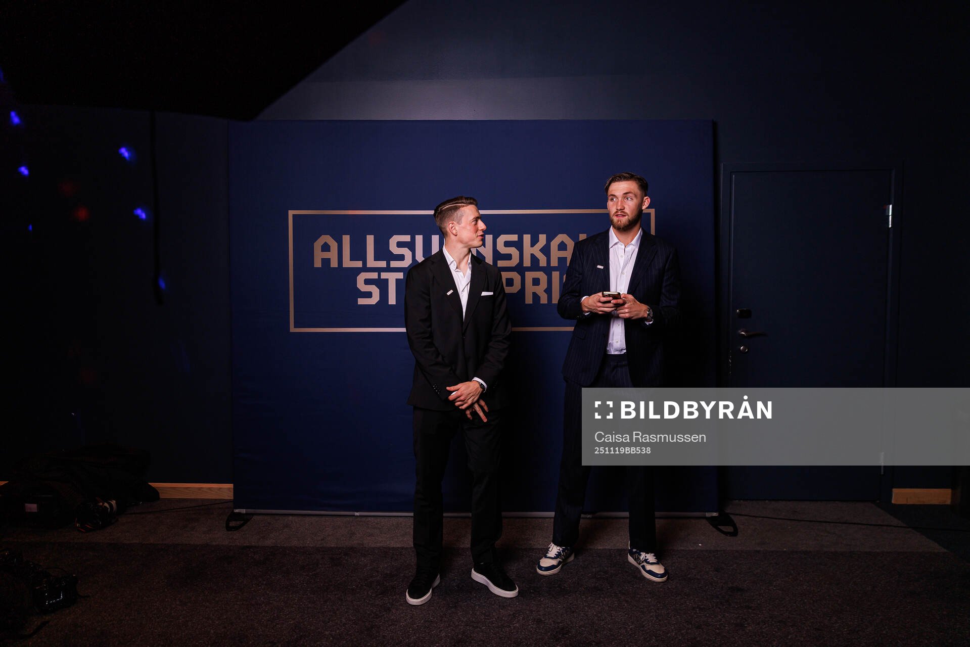 Mjällbys Elliot Stroud och målvakt Noel Törnqvist