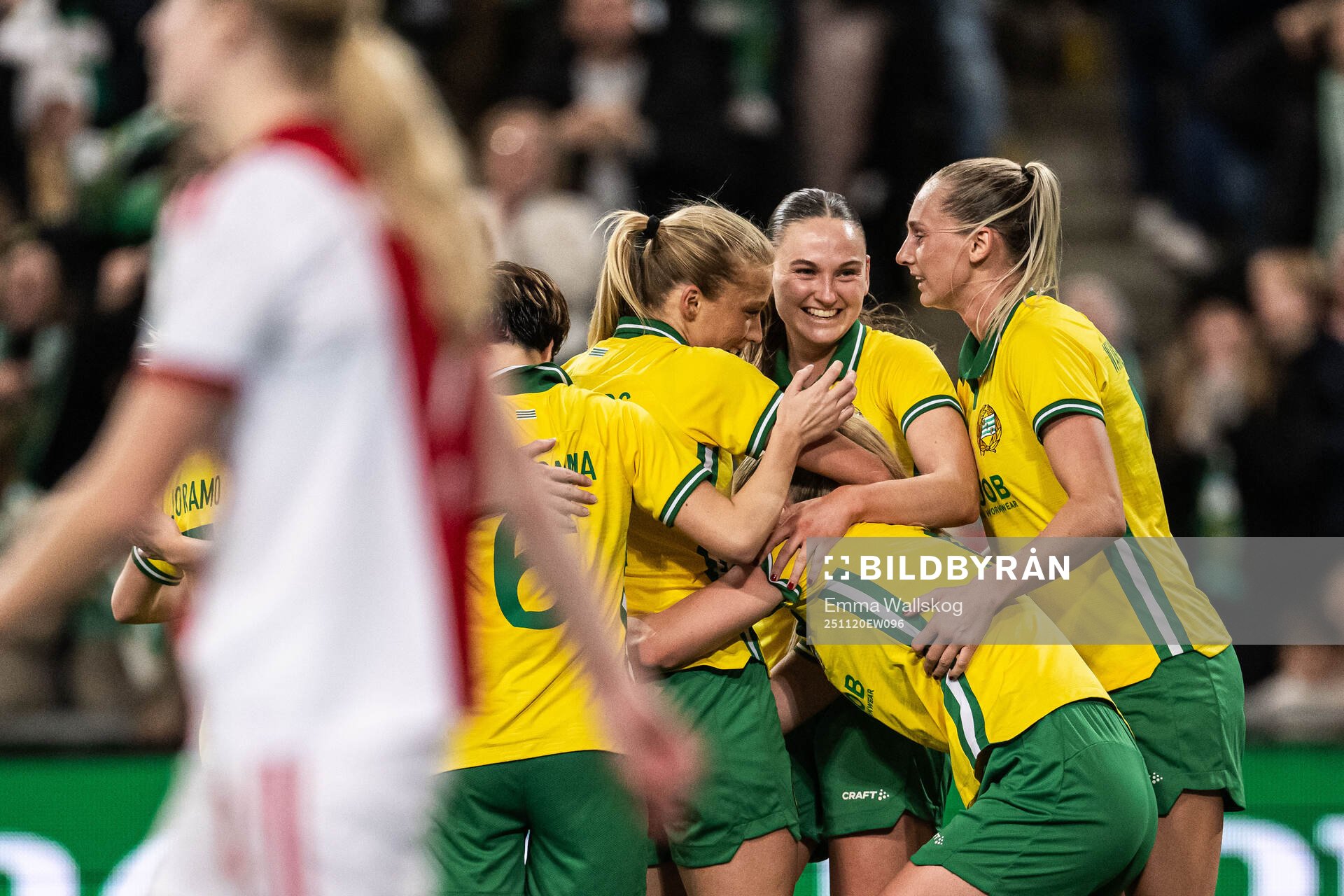 Smilla Holmberg of Hammarby celebrates with Vilde Hasund,