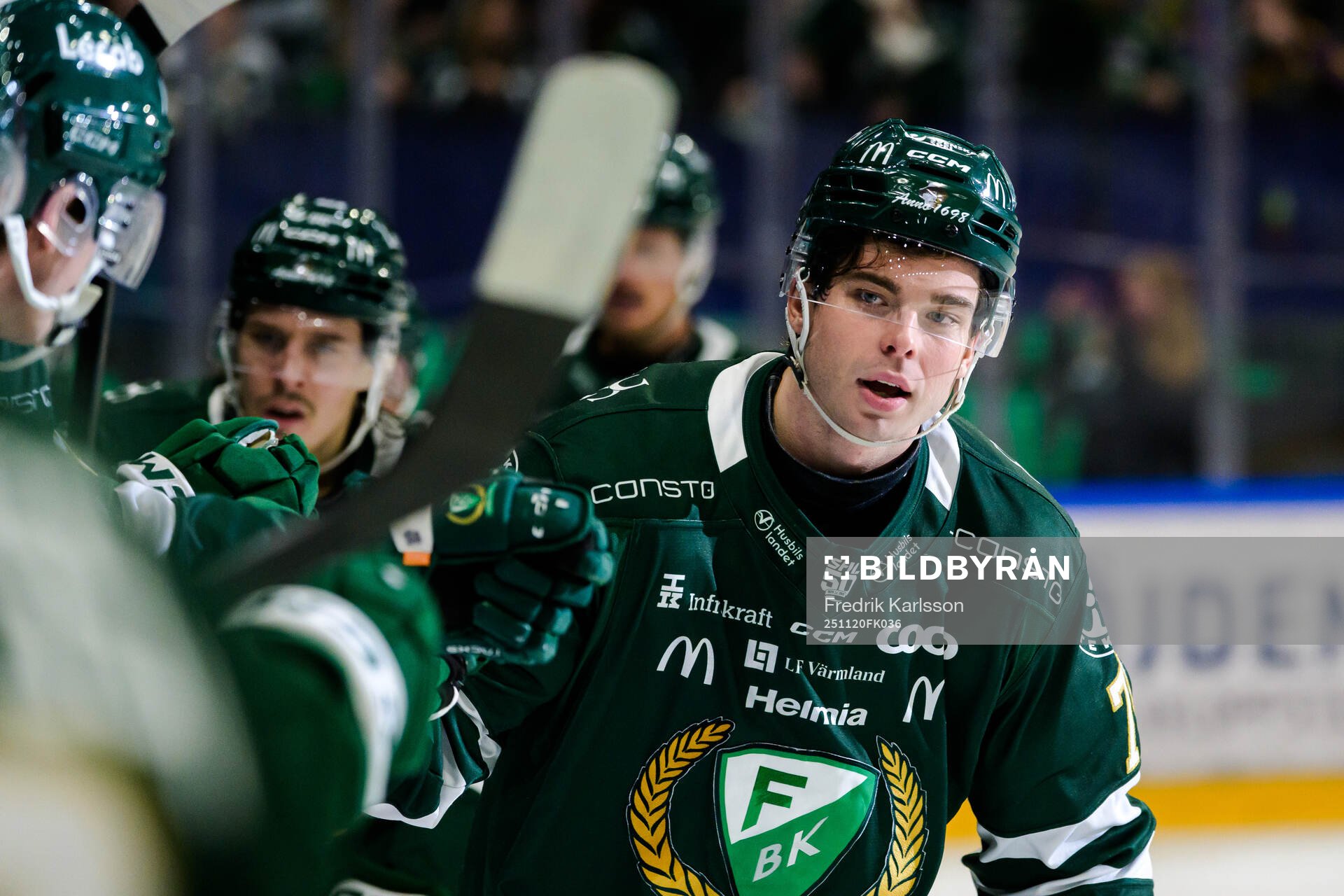Färjestads Viktor Lodin jublar