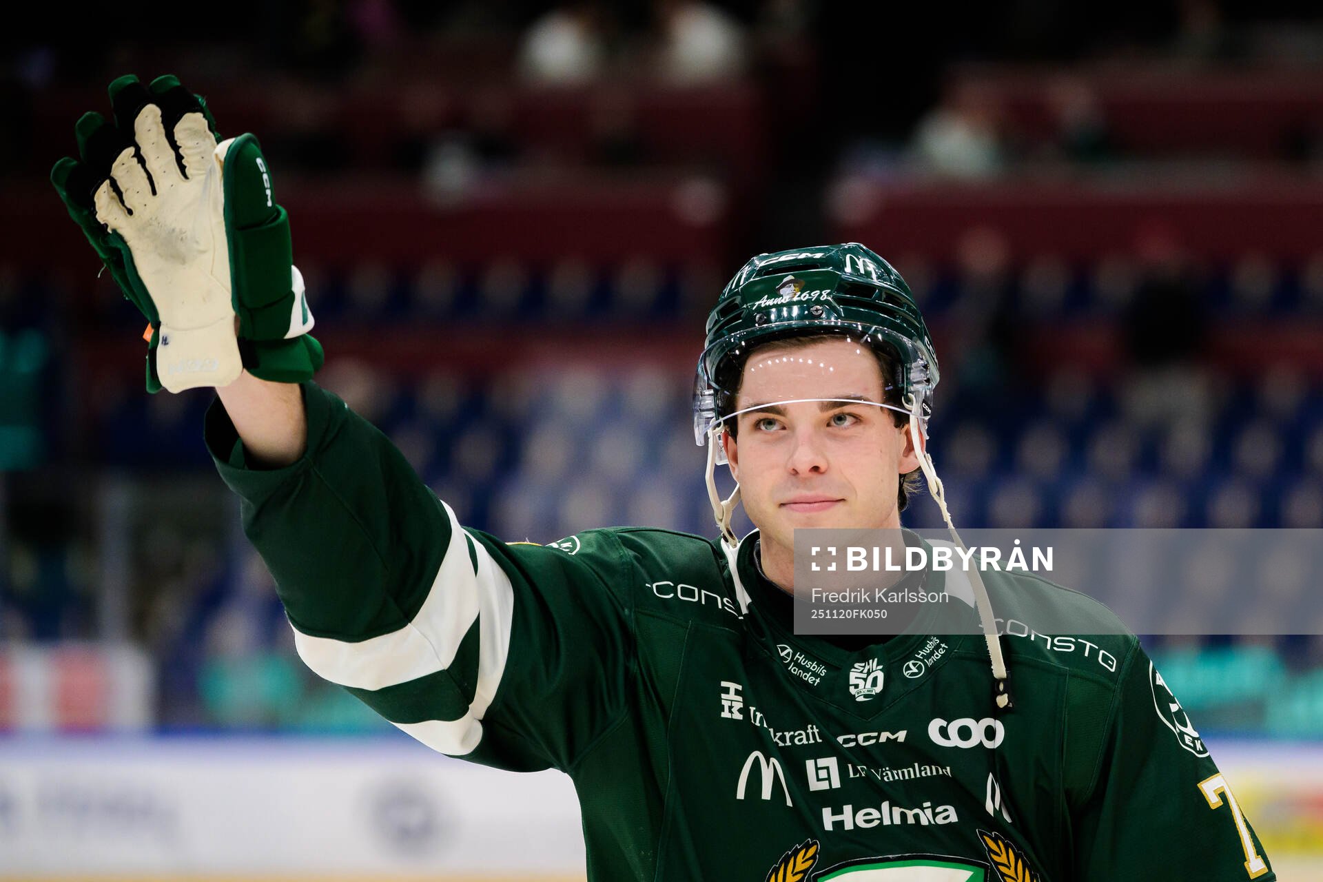 Färjestads Viktor Lodin jublar