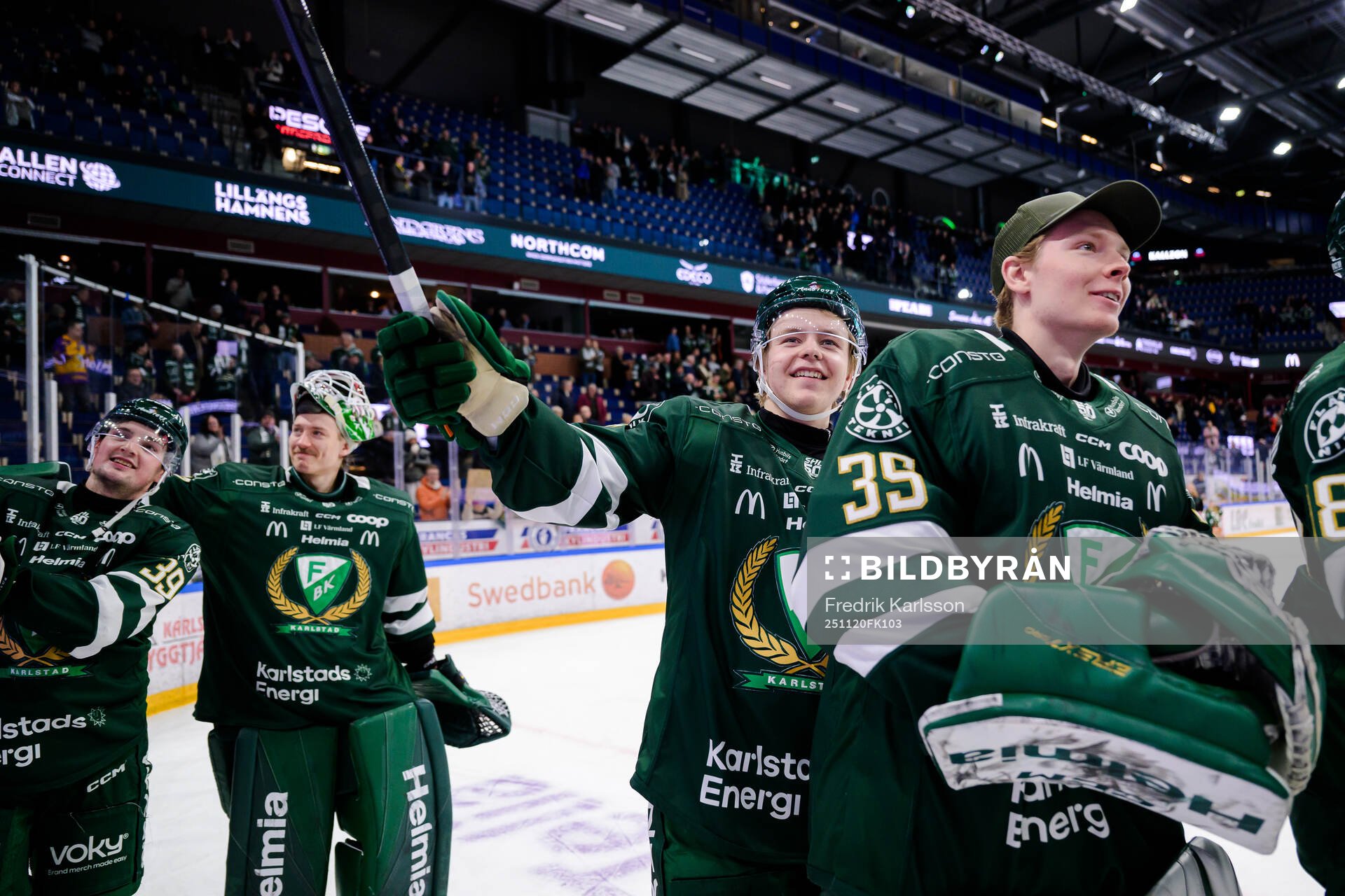 Färjestads Mikkel Eriksen jublar
