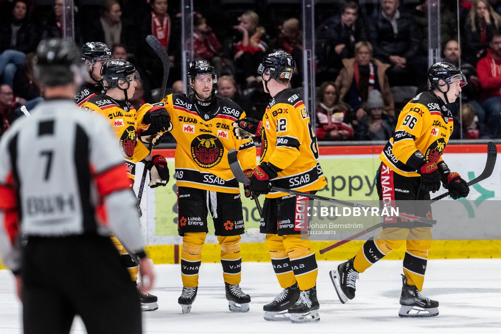 Luleås Erik Gustafsson, Mathias Bromé, Otto Leskinen och