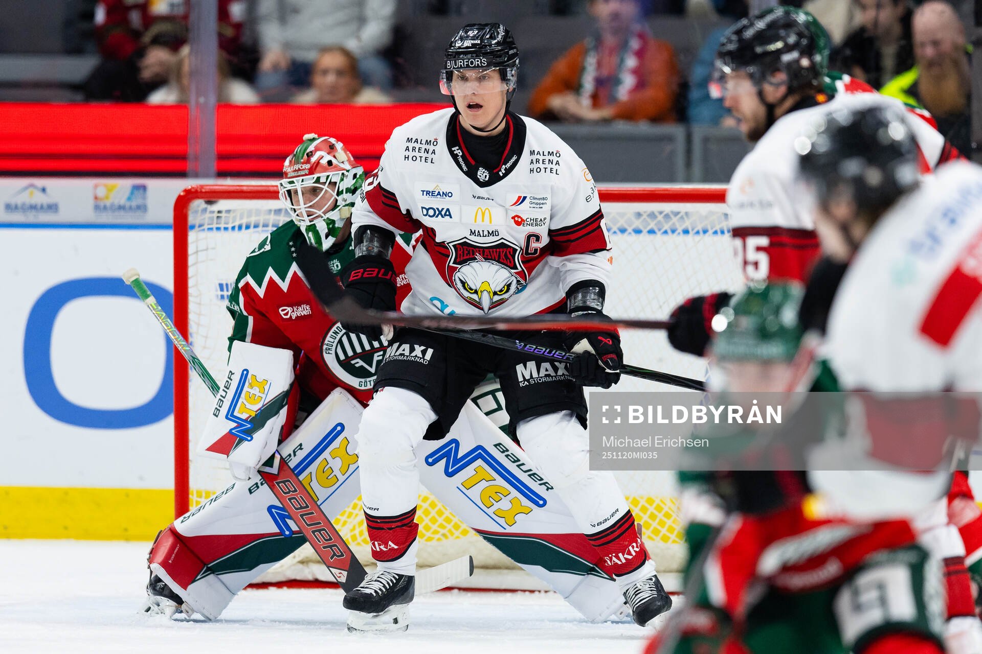 Frölundas målvakt Lars Johansson och Malmö Redhawks