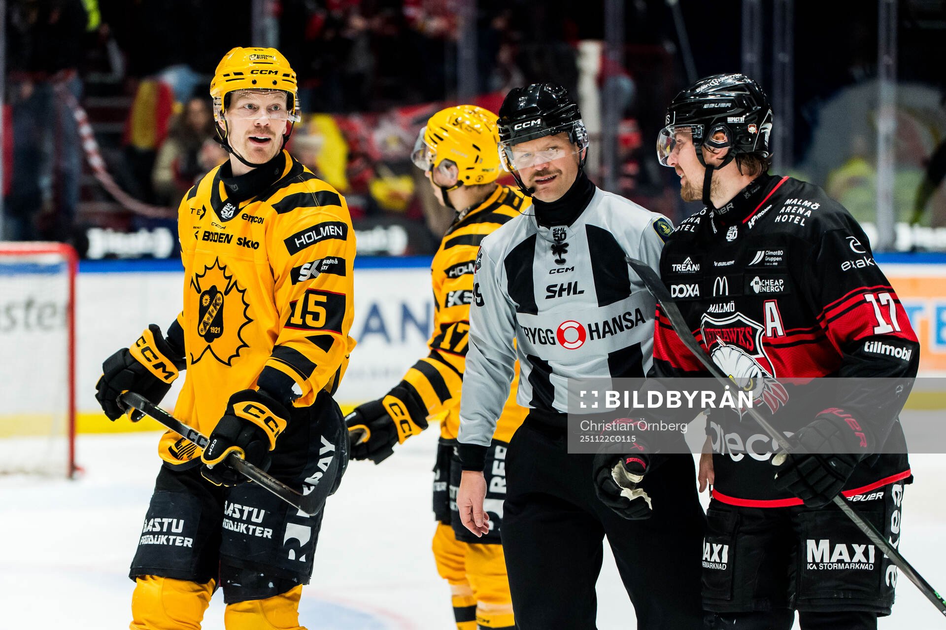 Skellefteås Lars Bryggman och Malmö Redhawks Johan