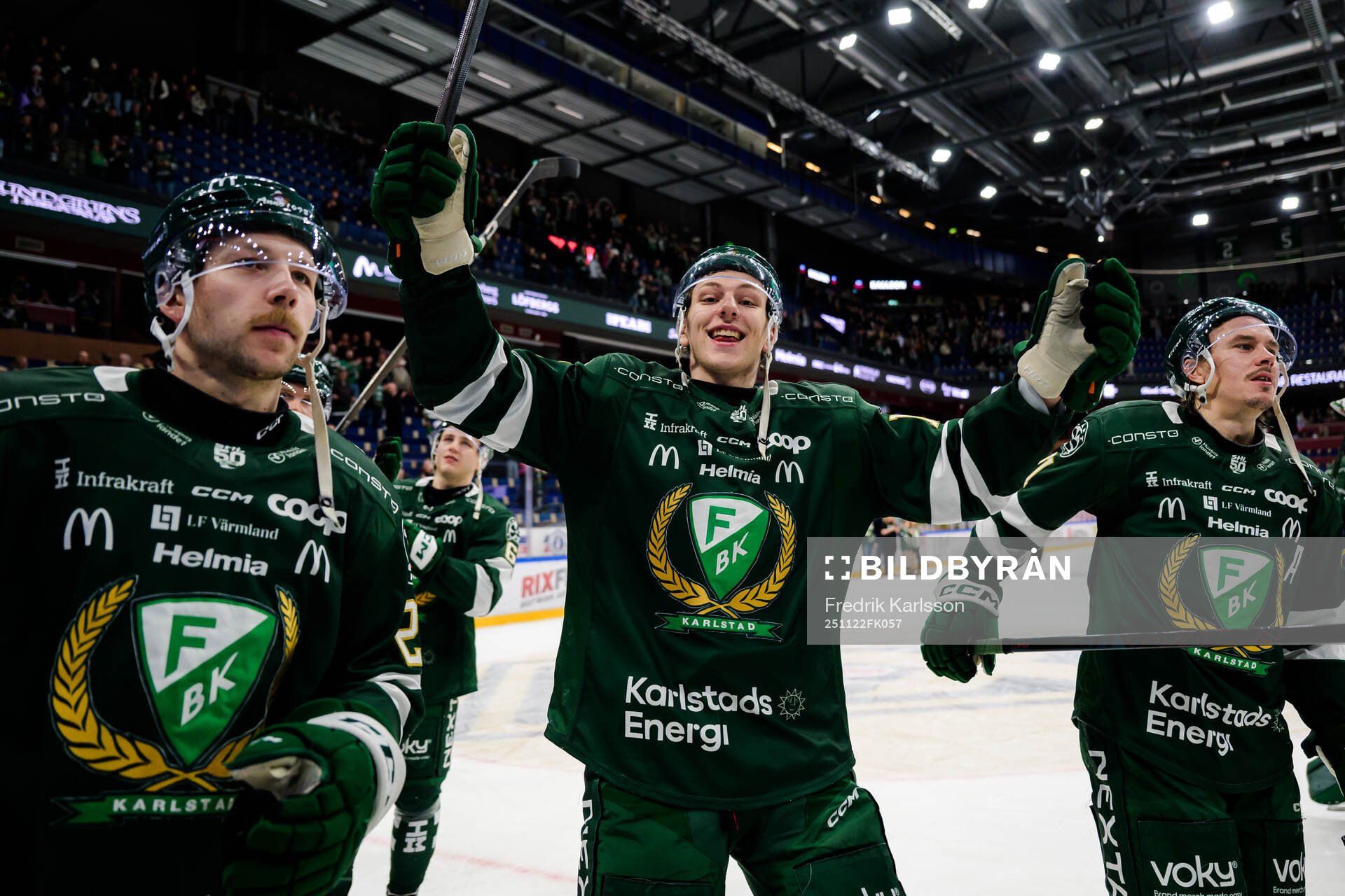 Färjestads Emil Alba, Jack Berglund och Joakim Nygård