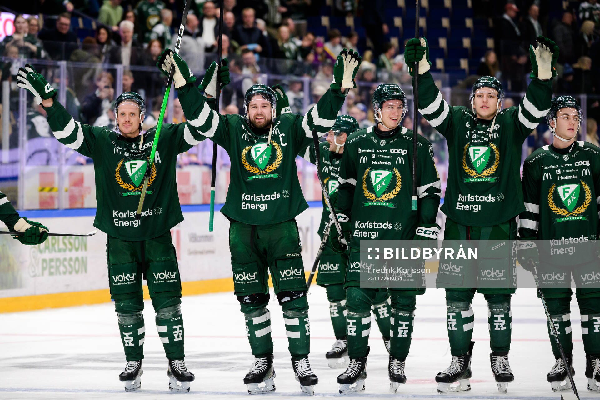Färjestads Magnus Nygren, Linus Johansson, Christoffer