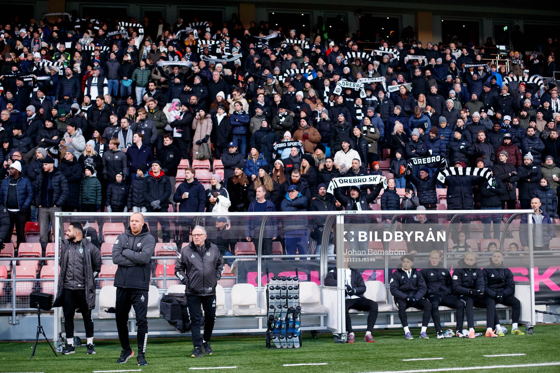 Örebros tränare Patrik Haginge och Bernhard Nilsson