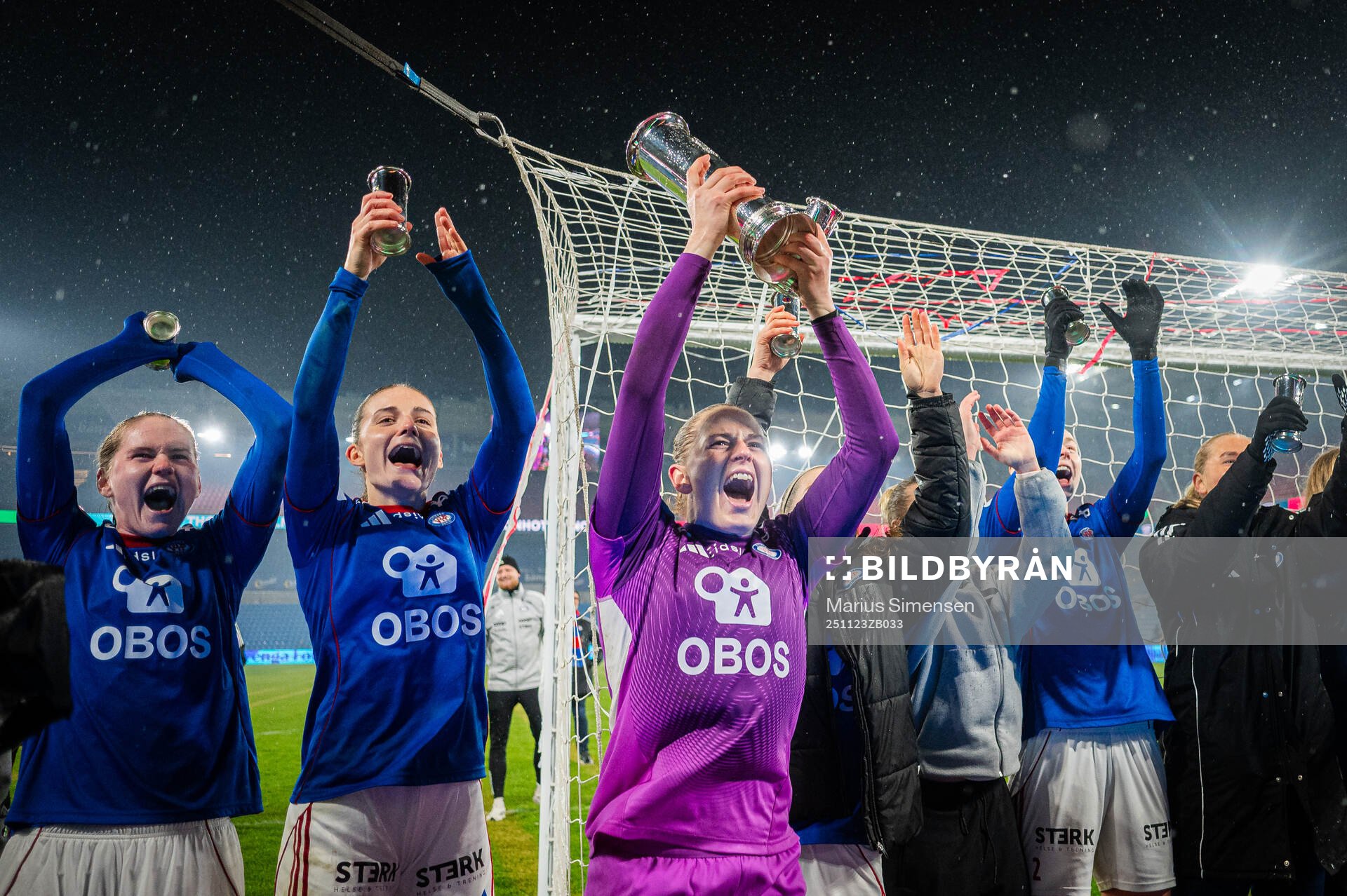 Michaela Kovacs, Naina Maria Inauen and goalkeeper Tove