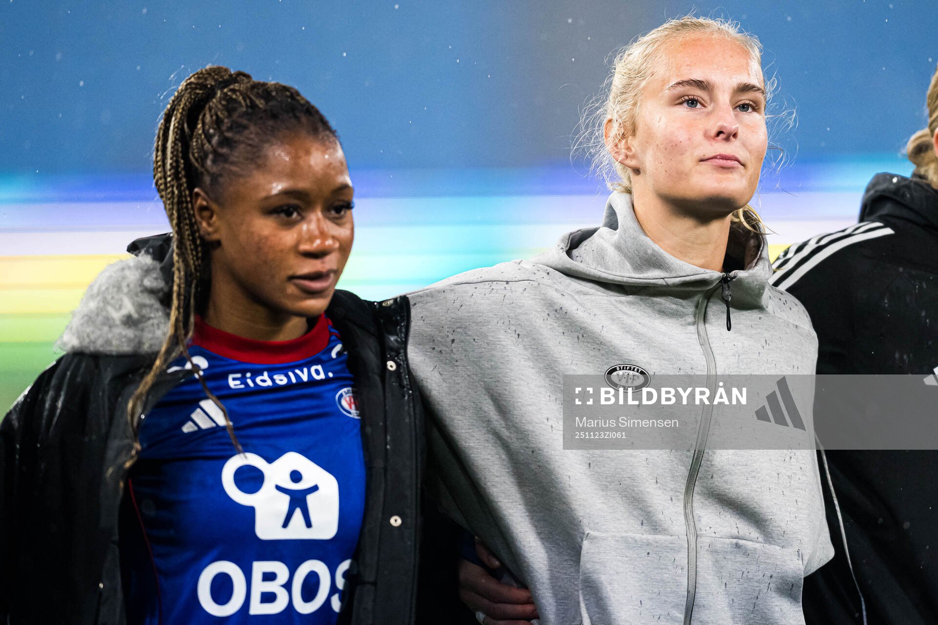 Mawa Sesay and goalkeeper Pia Grinde-Hansen of Vålerenga