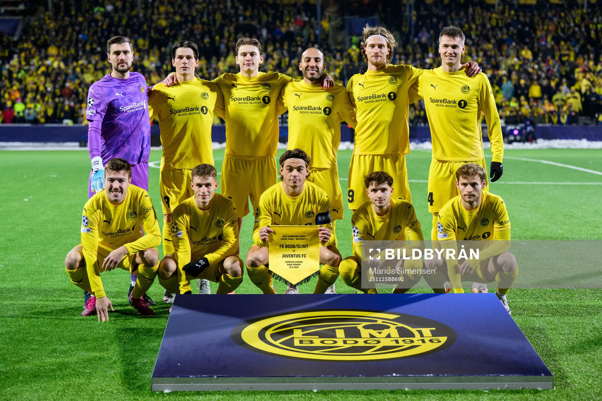 The starting eleven of Bodø/Glimt, from the top left;