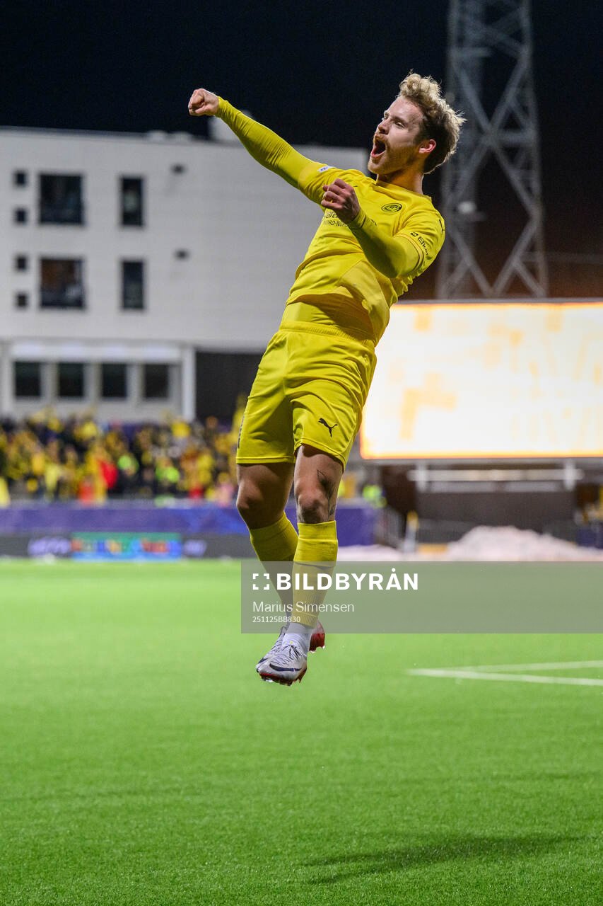 Ole Didrik Blomberg of Bodø/Glimt celebrates