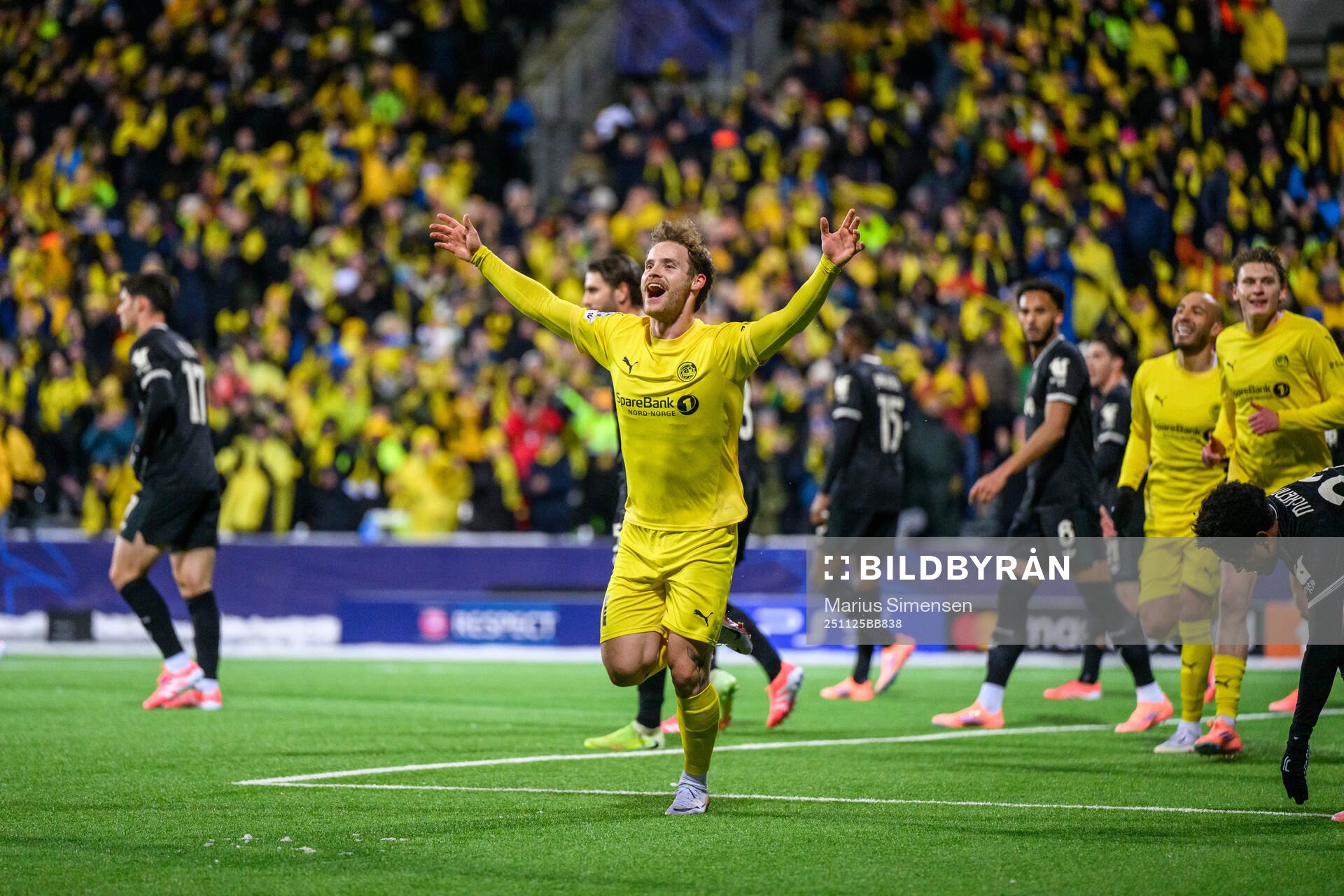 Ole Didrik Blomberg of Bodø/Glimt celebrates