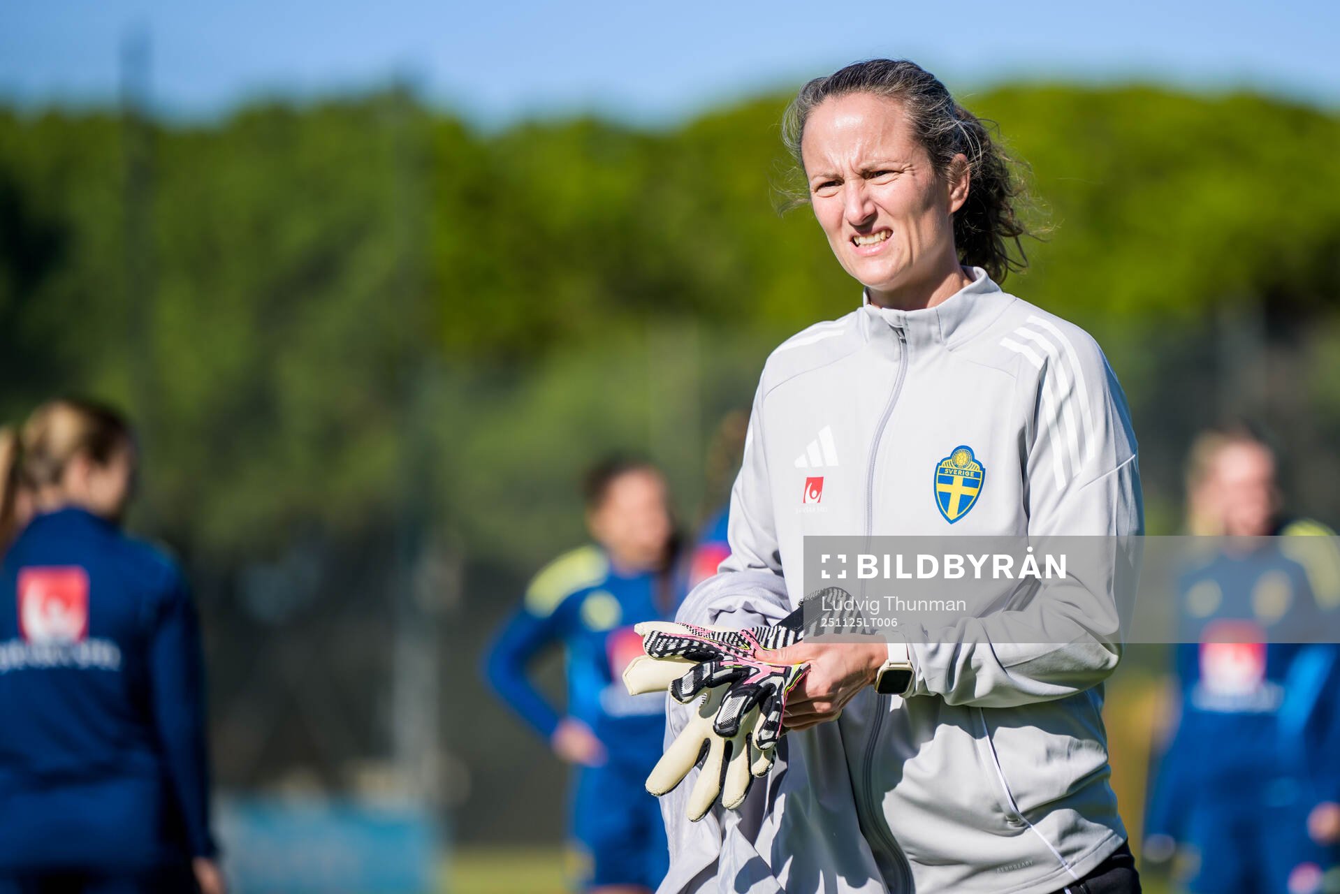Goalkeeper coach Sofia Lundgren of the women's national