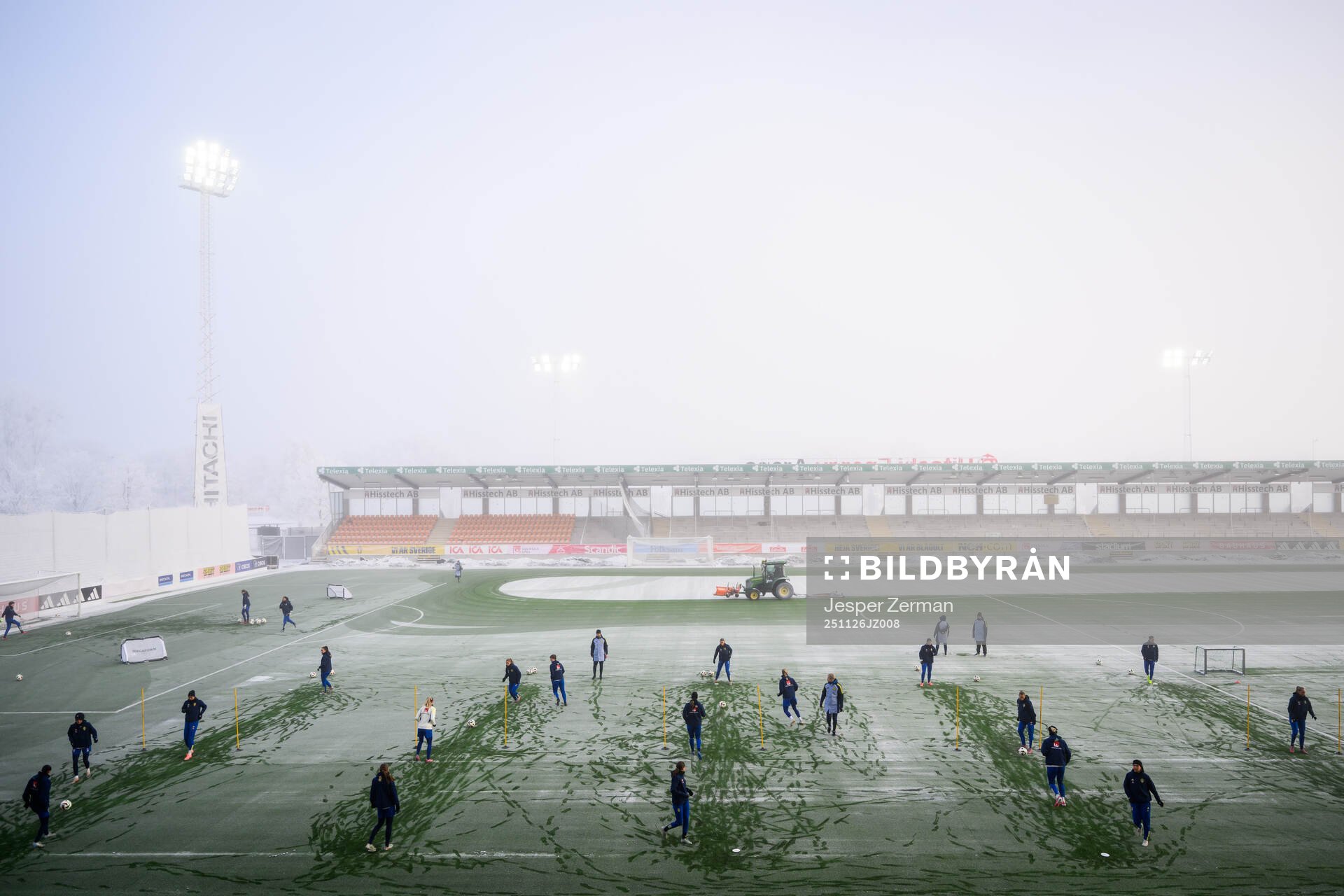 Players of the Swedish women's under-23 national team at a