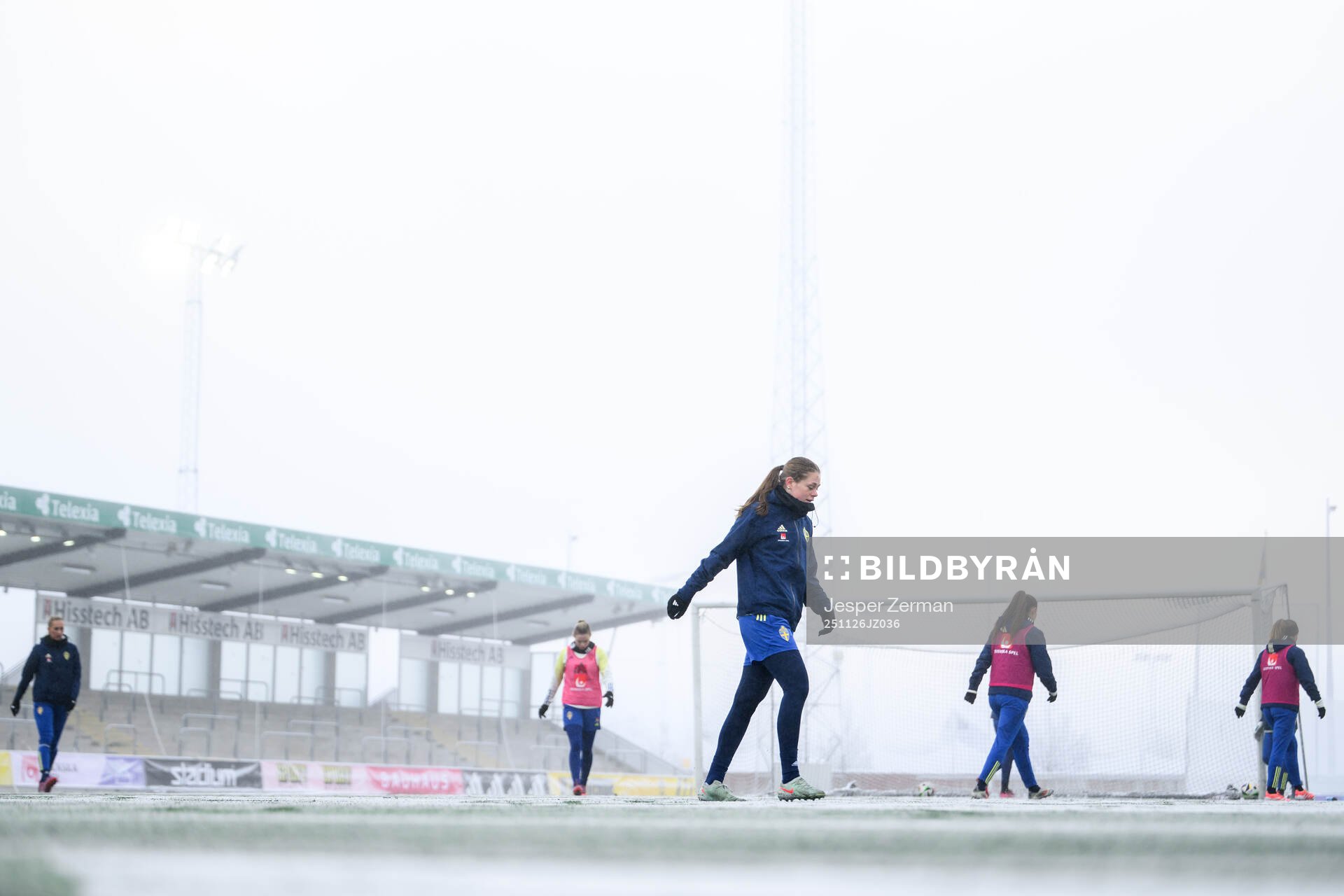 Players of the Swedish women's under-23 national team at a