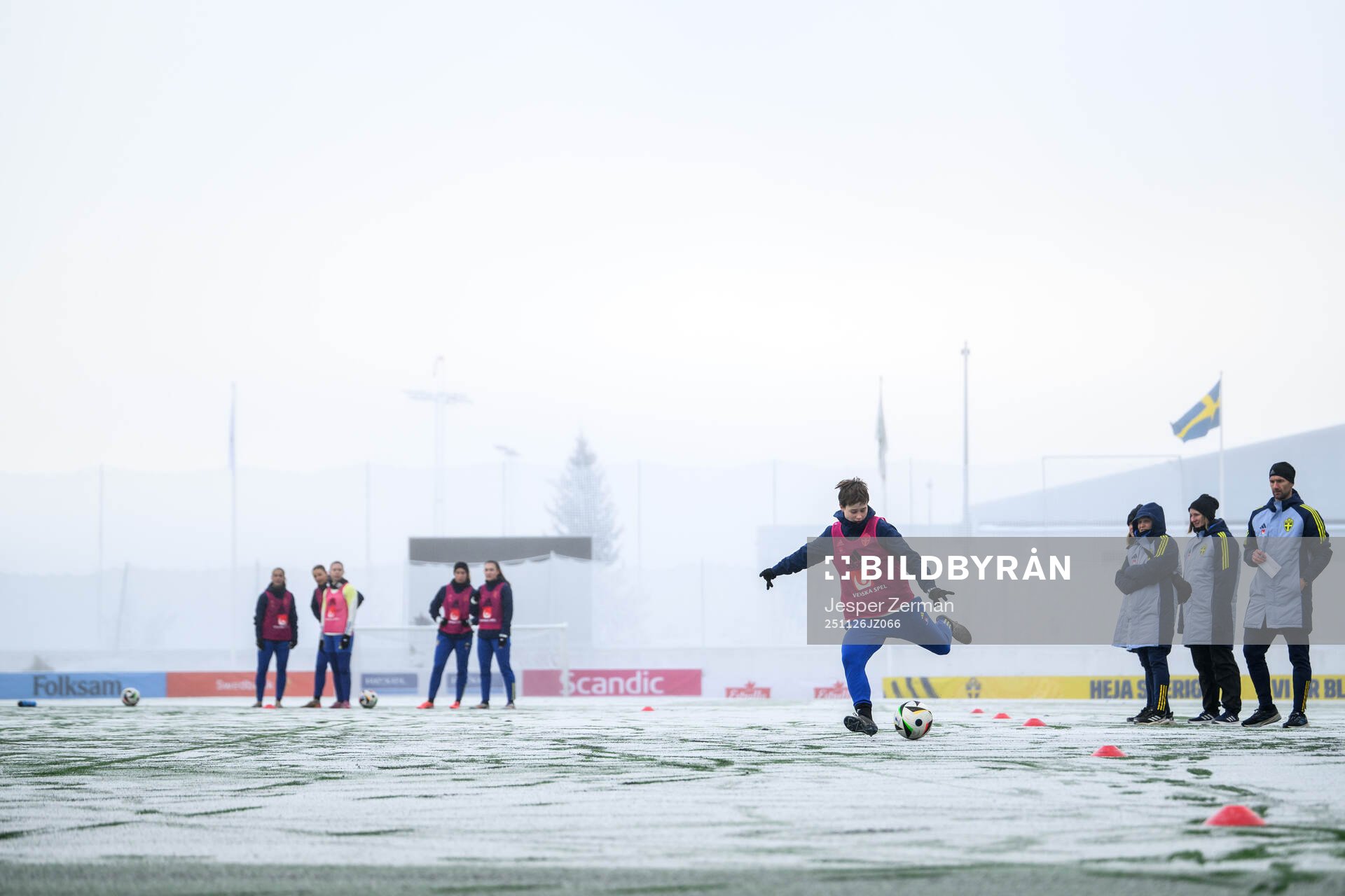 Players of the Swedish women's under-23 national team at a