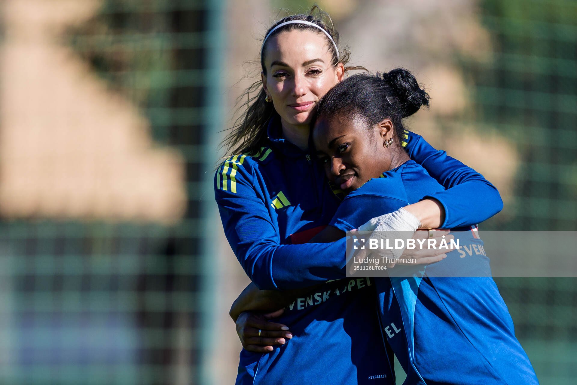 Kosovare Asllani and Monica Jusu Bah of the women's