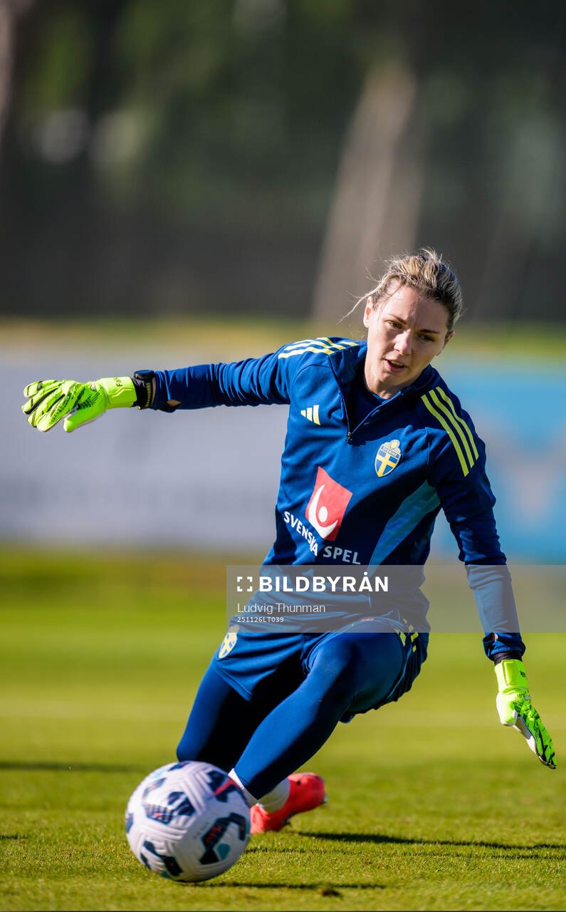 Goalkeeper Jennifer Falk of the women's national football