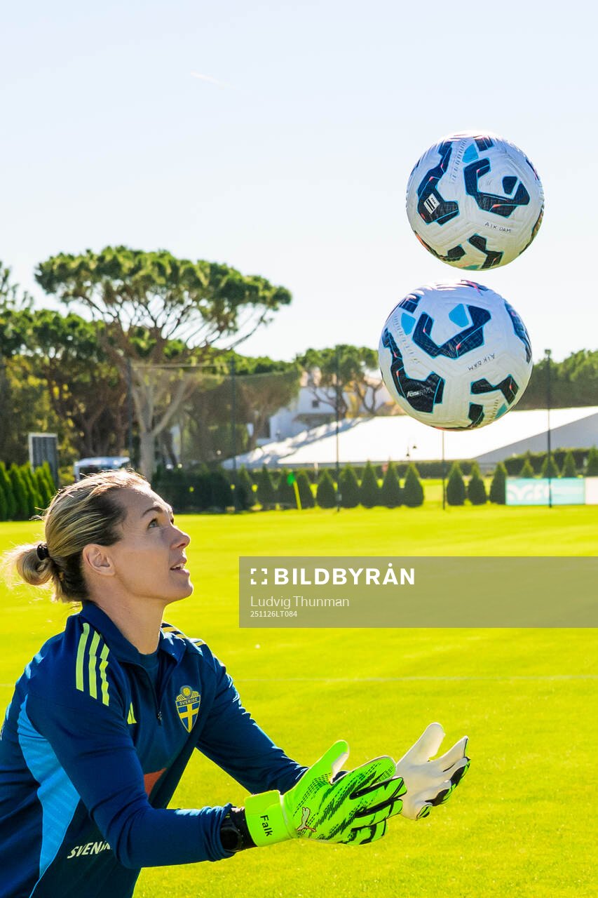 Goalkeeper Jennifer Falk of the women's national football