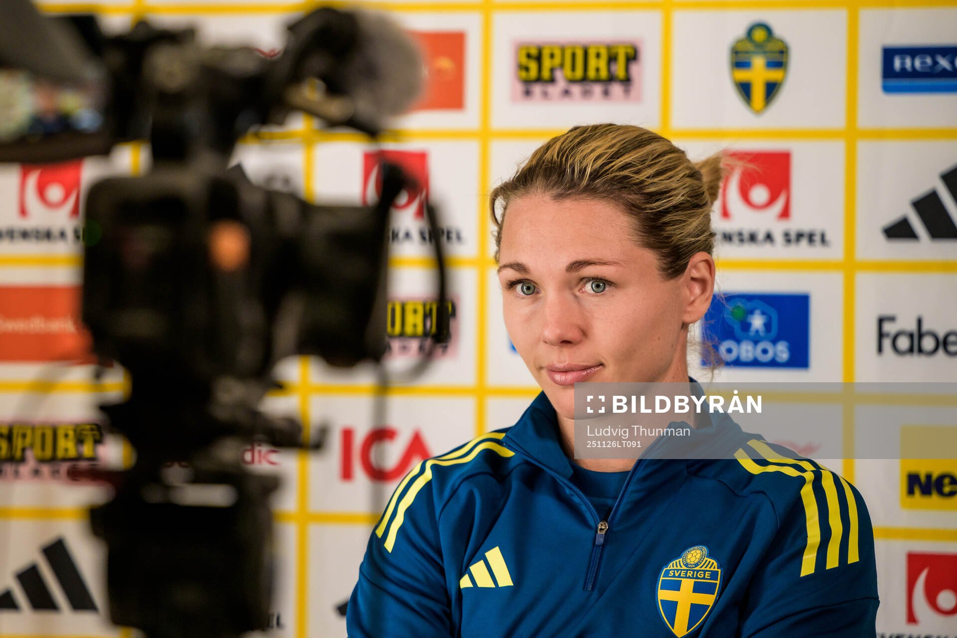 Goalkeeper Jennifer Falk of the women's national football