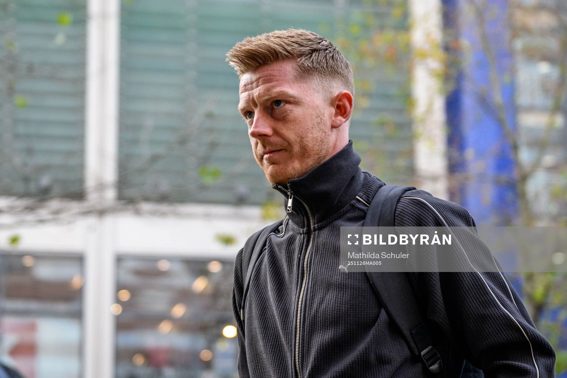 Anders Christiansen of Malmö FF arrives at the hotel