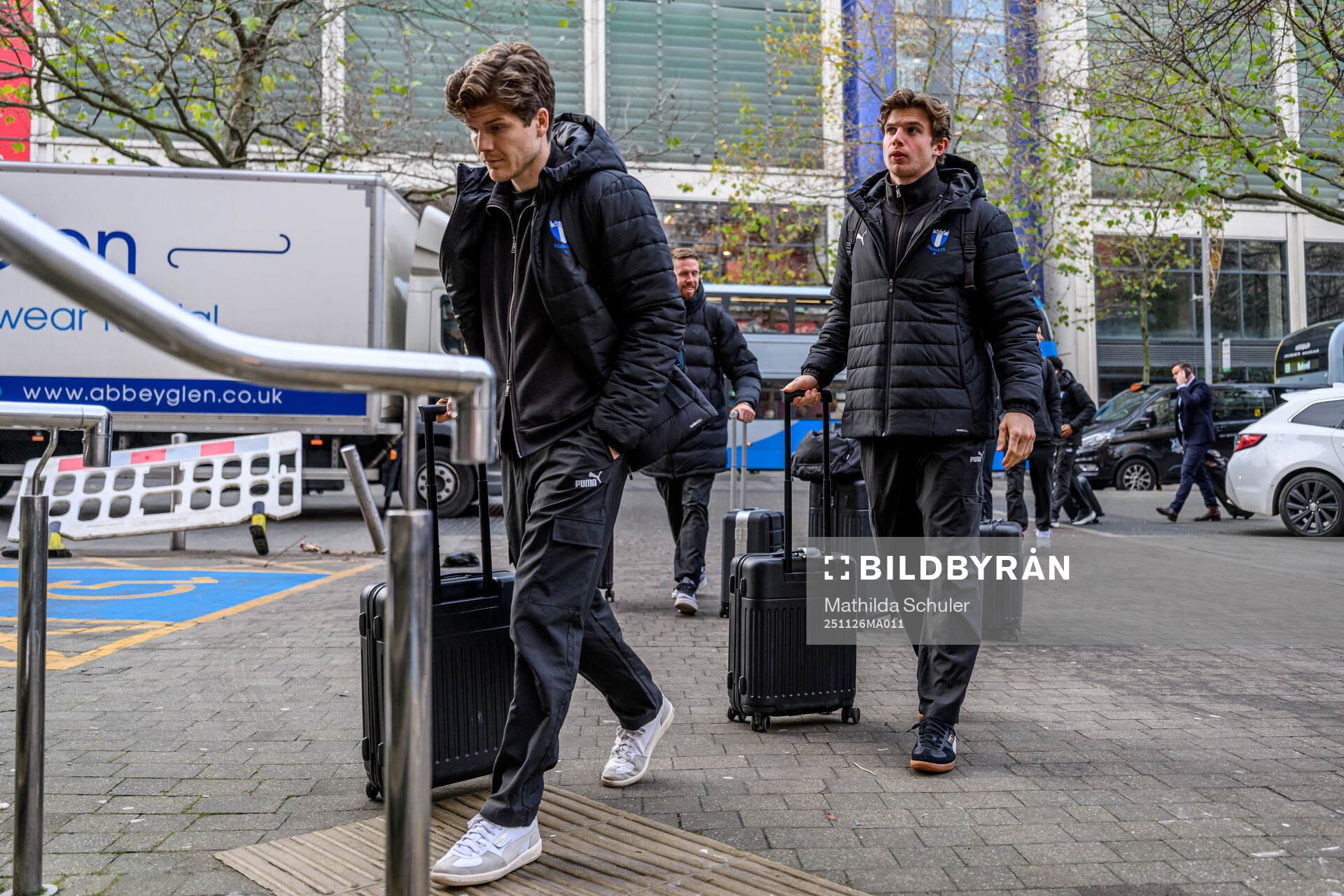 Oliver Berg and goalkeeper Melker Ellborg of Malmö FF