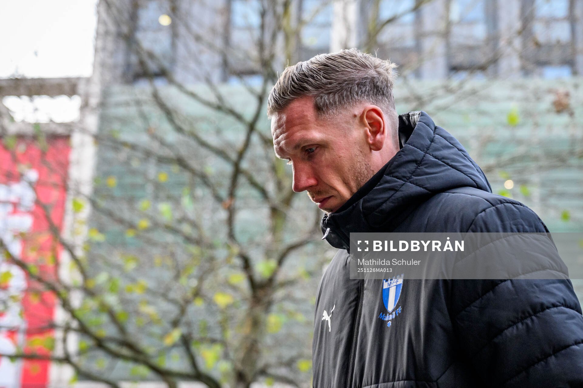 Goalkeeper Robin Olsen of Malmö FF arrives at the hotel
