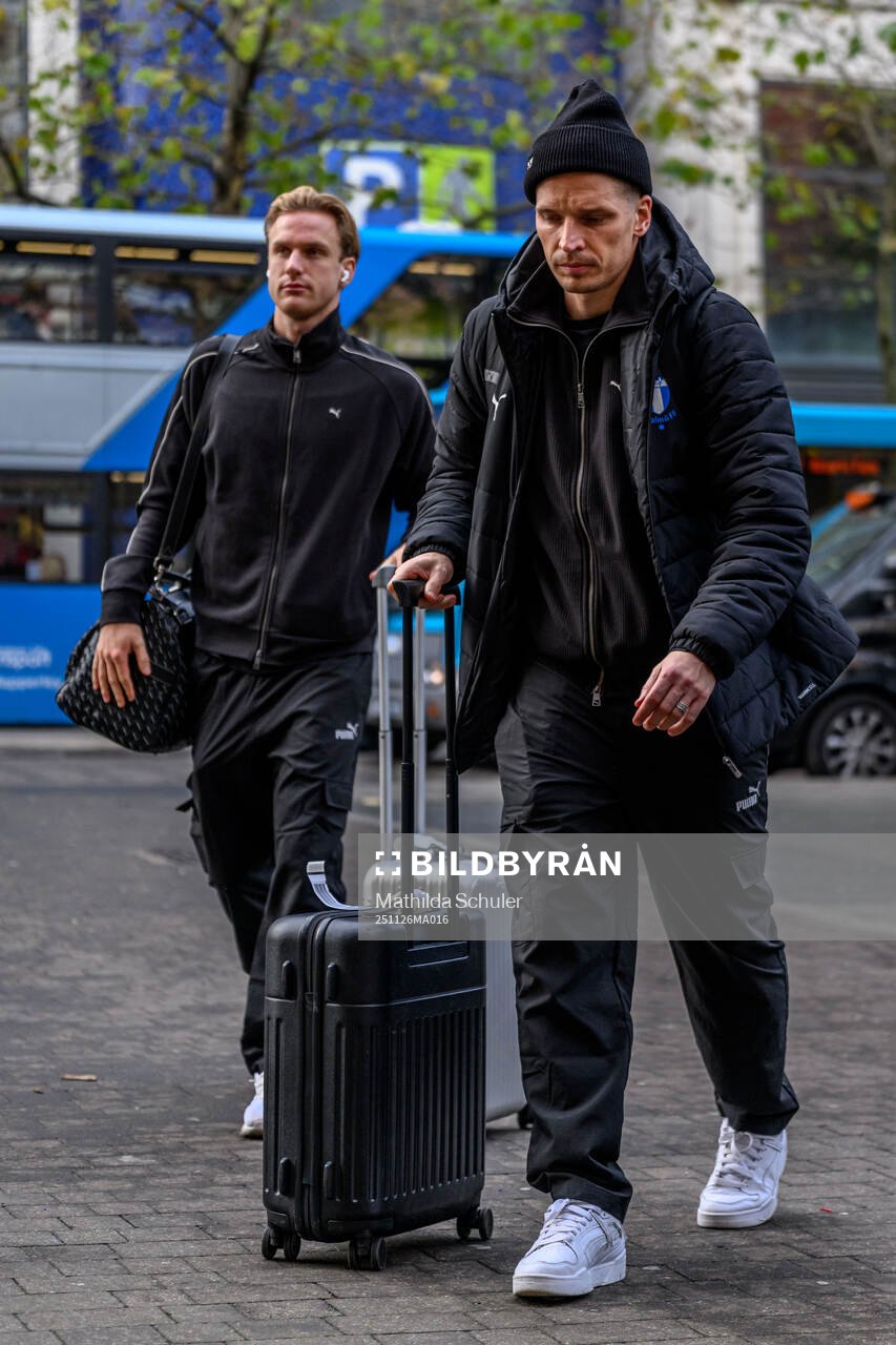 Jens Stryger Larsen of Malmö FF arrives at the hotel