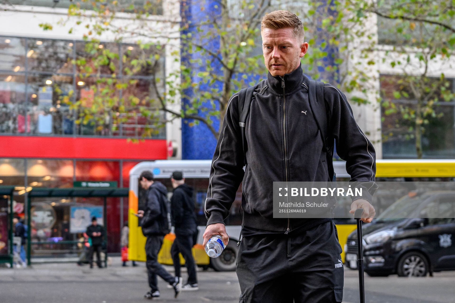 Anders Christiansen of Malmö FF arrives at the hotel