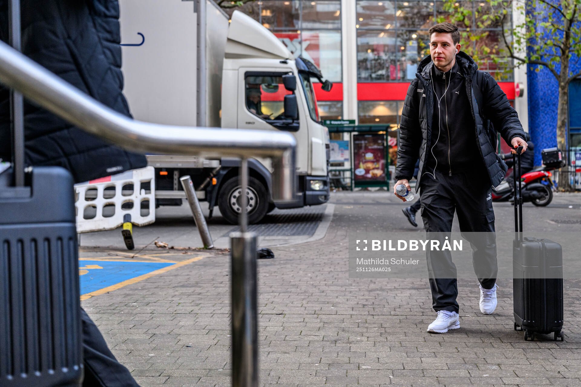 Lasse Berg Johnsen of Malmö FF arrives at the hotel