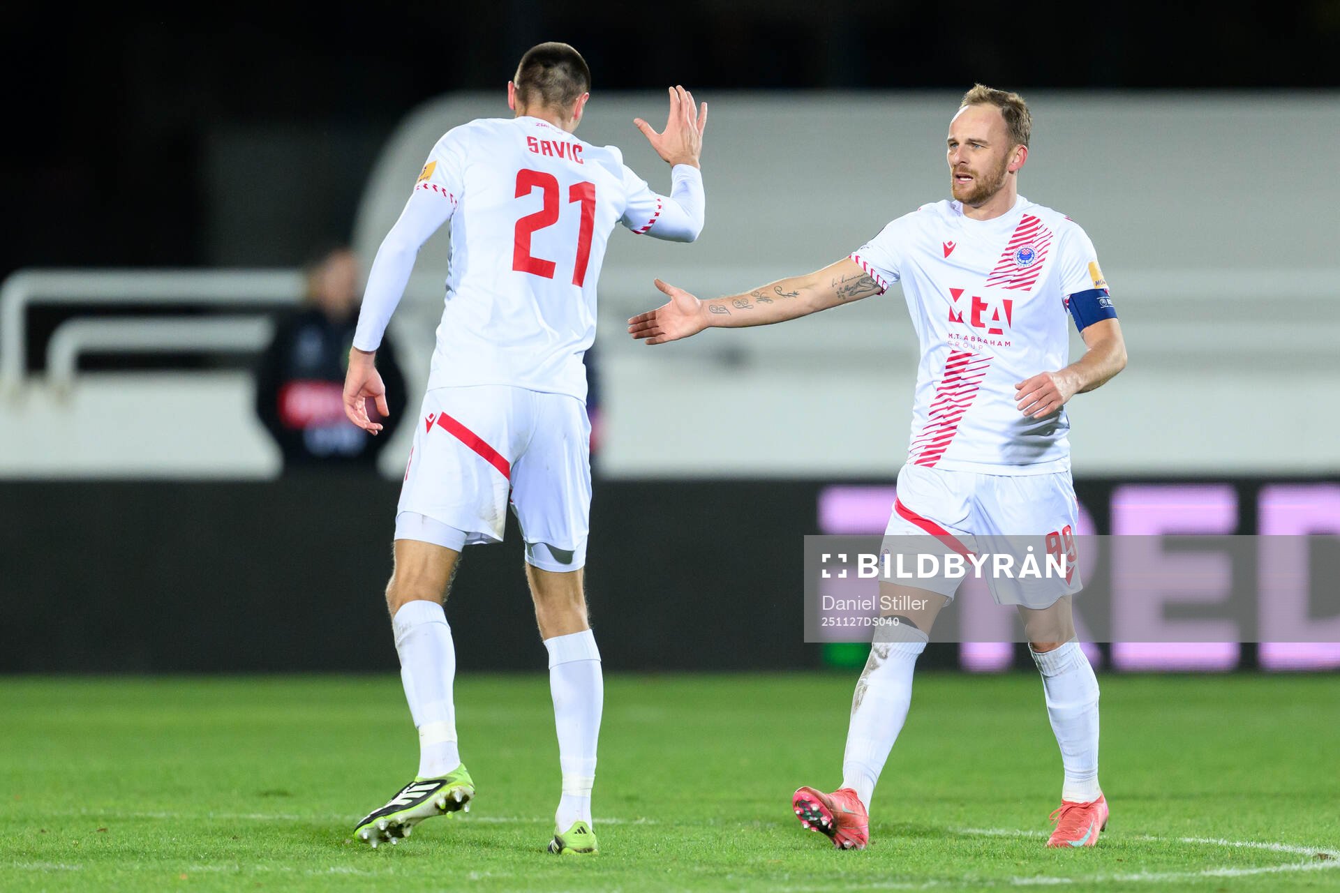 Nemanja Bilbija of Zrinjski Mostar celebrate with Igor