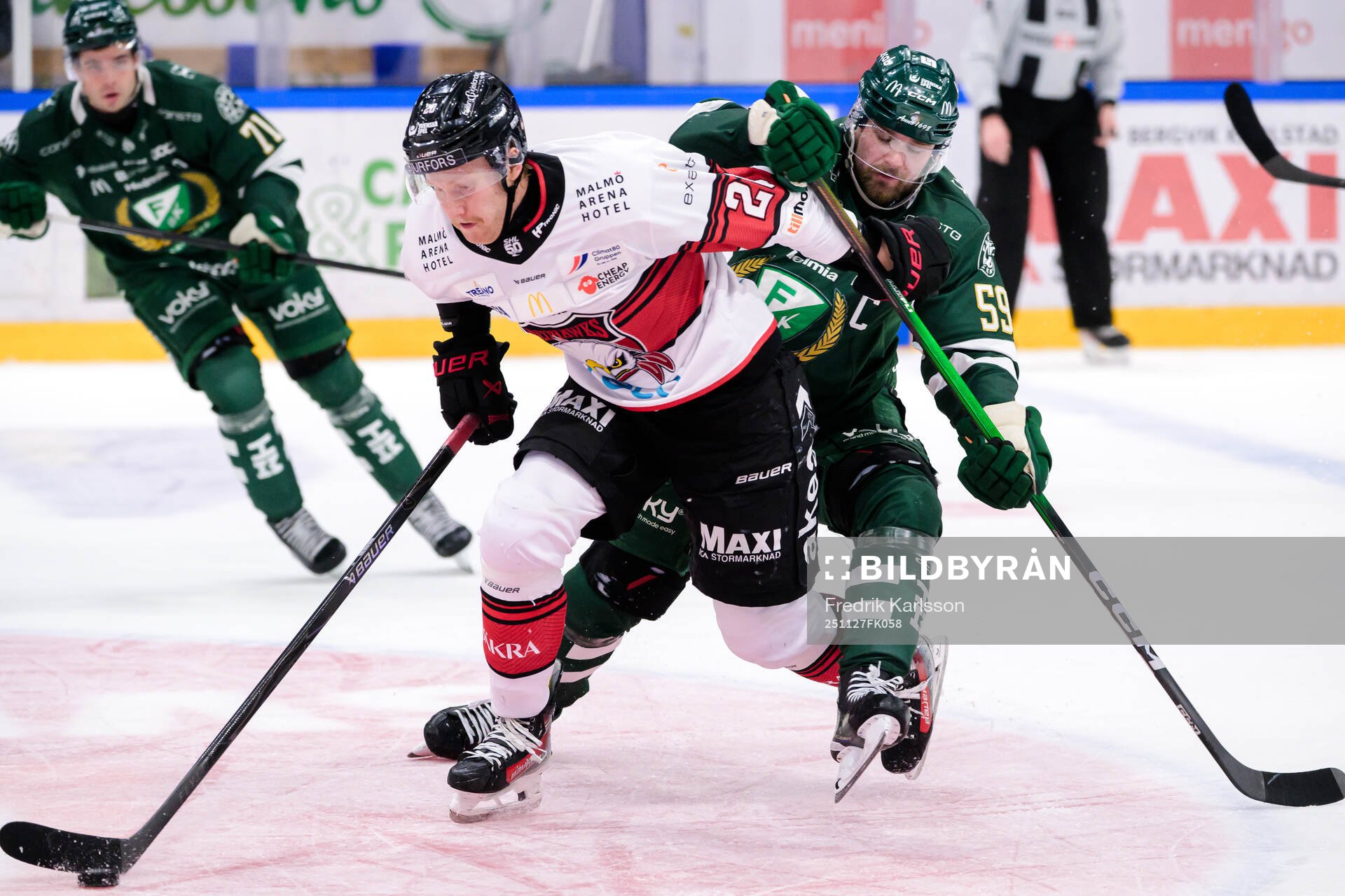 Malmö Redhawks Thomas Berg Paulsen och Färjestads Linus