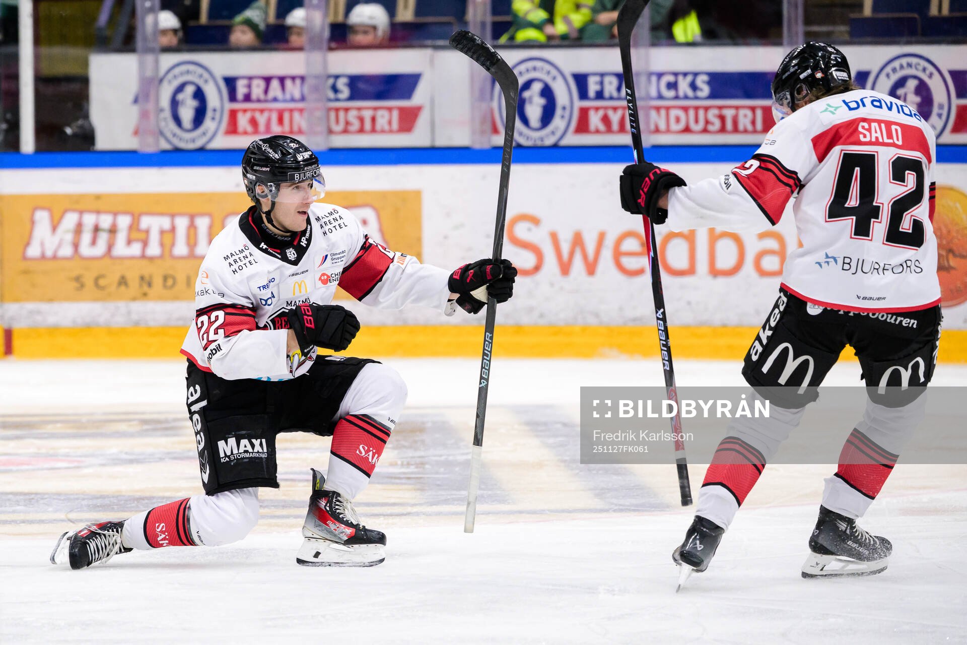 Malmö Redhawks Janne Kuokkanen jublar