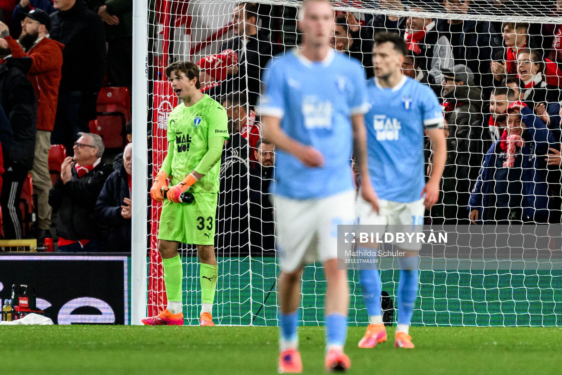 Goalkeeper Melker Ellborg of Malmö FF looks dejected