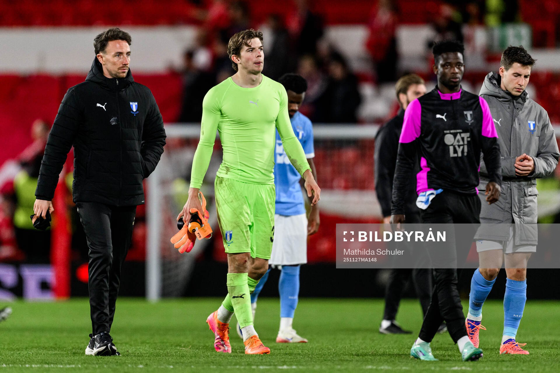 Goalkeeper Melker Ellborg of Malmö FF looks dejected