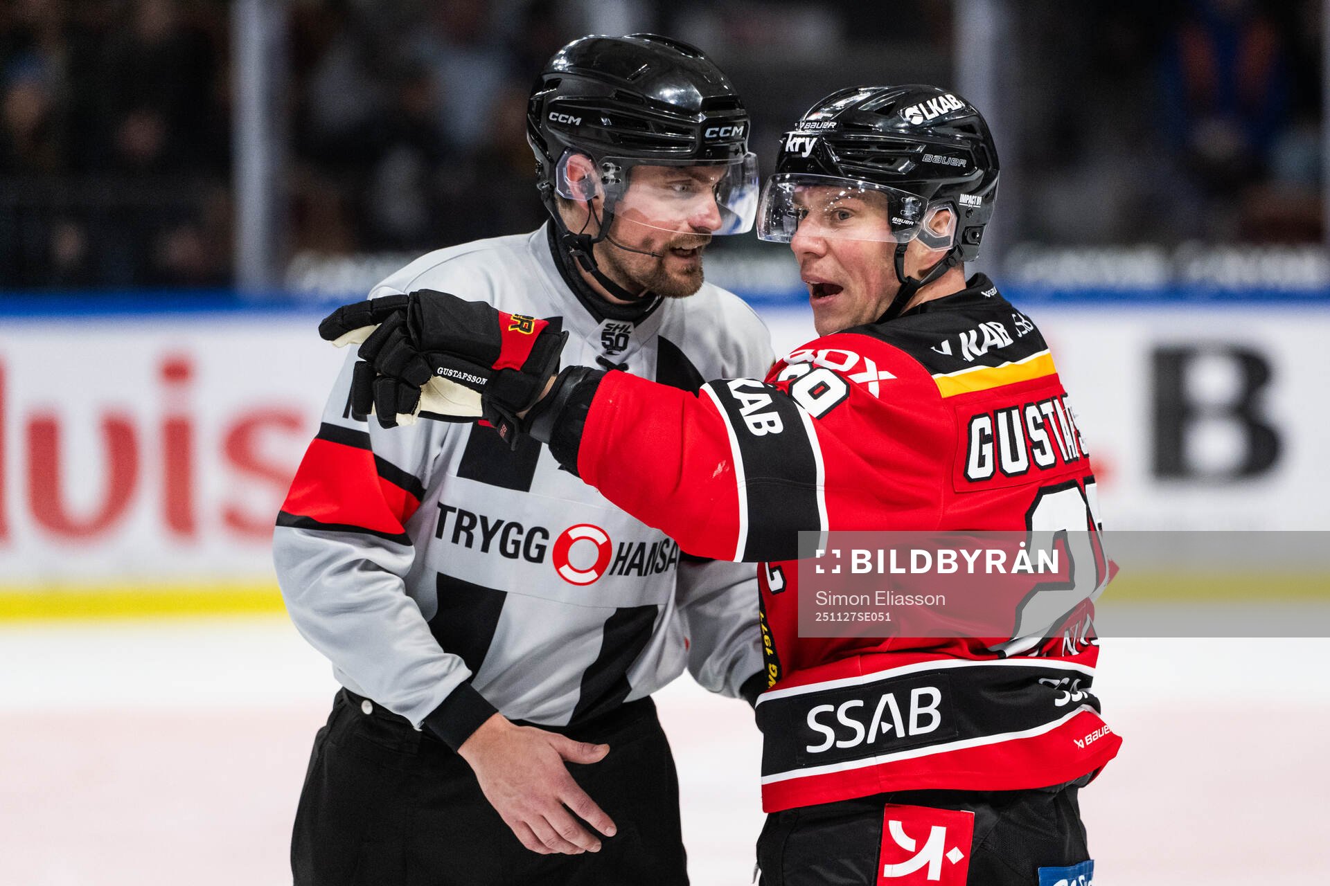Domare David Laksola och Luleås Erik Gustafsson