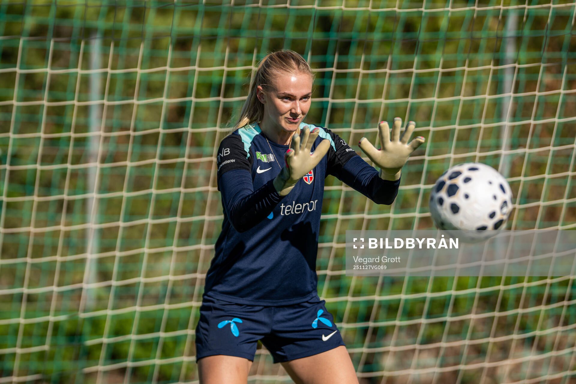 Goalkeeper Selma Panengstuen of the Norwegian women's