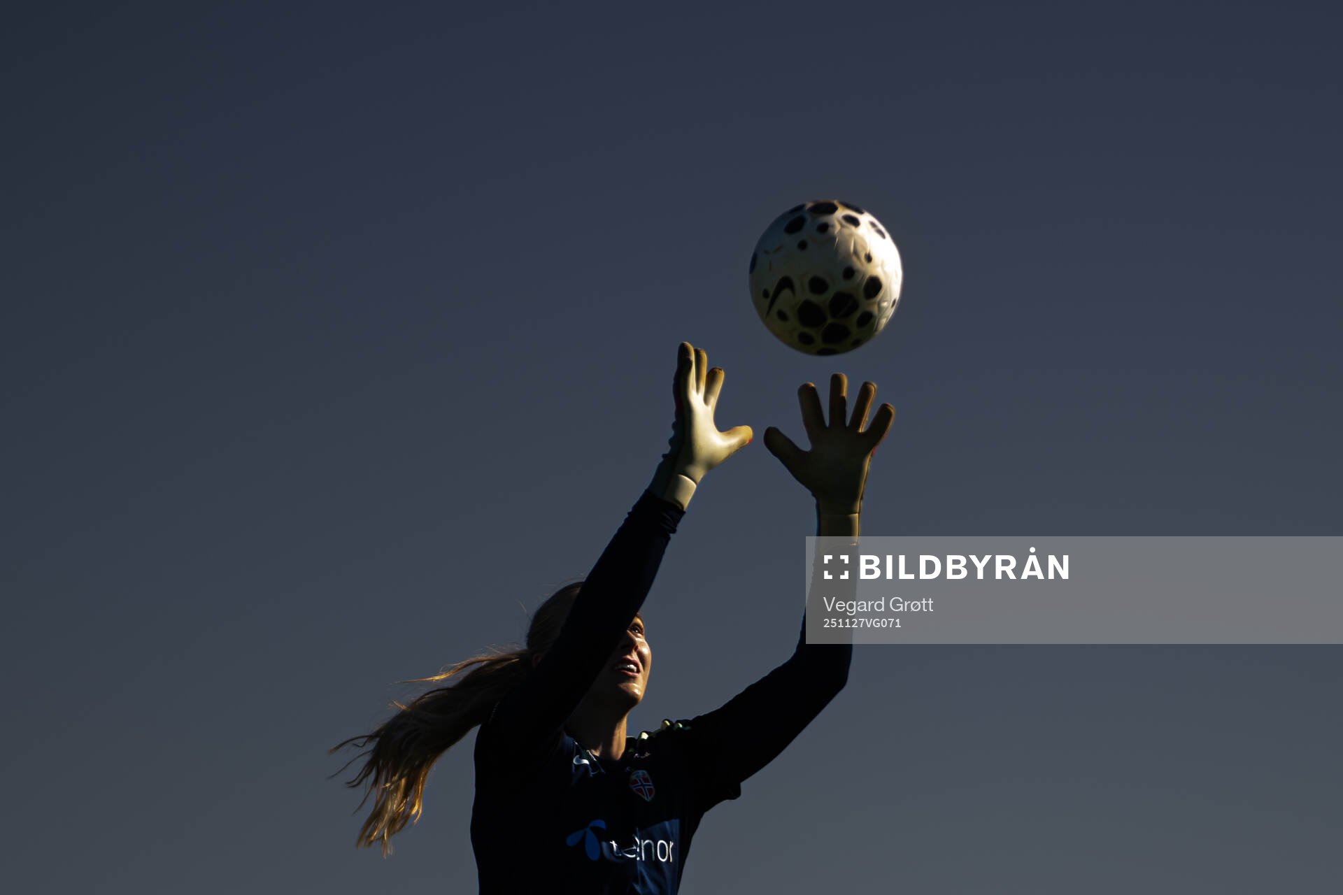 Goalkeeper Selma Panengstuen of the Norwegian women's