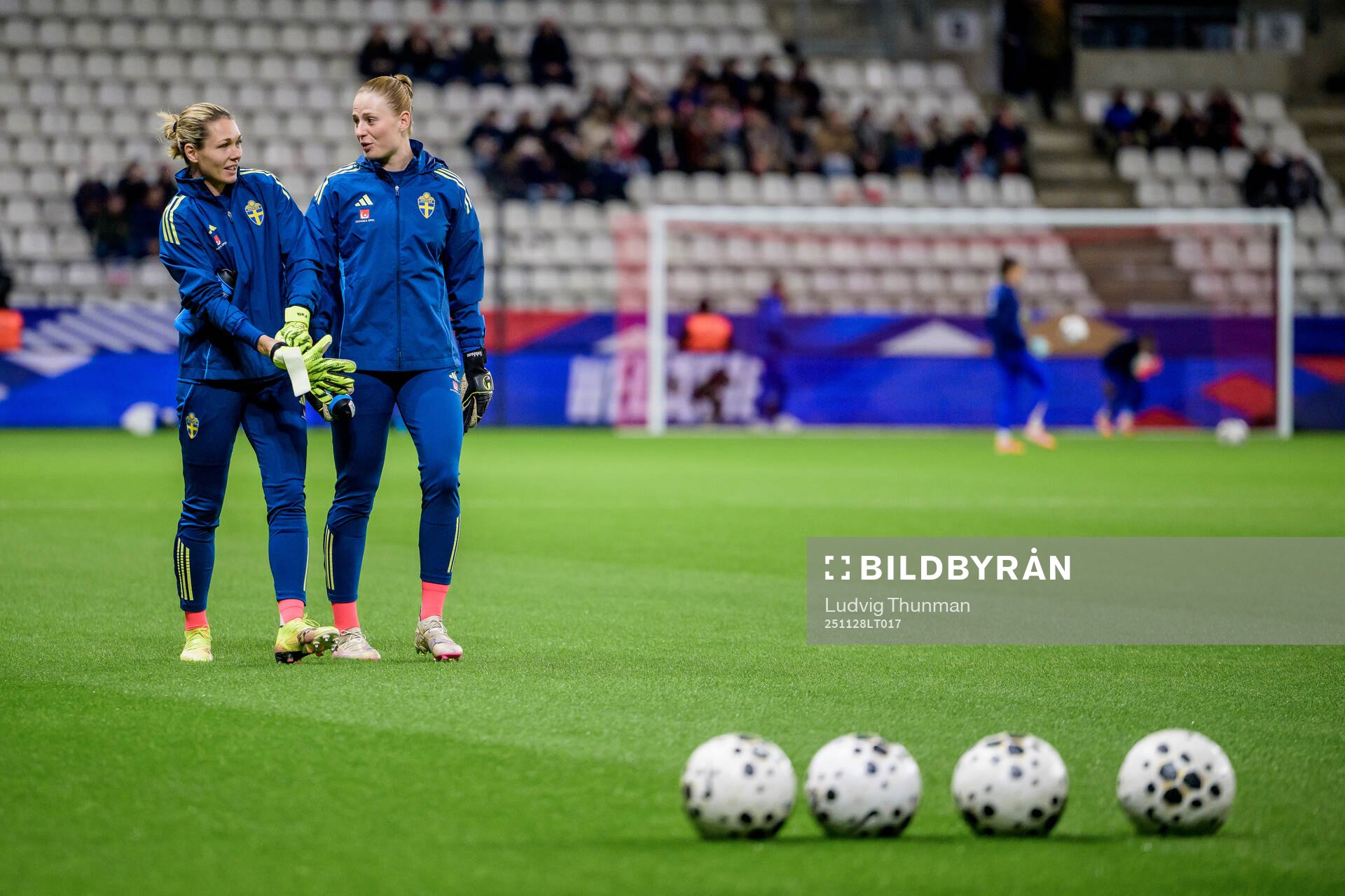 Goalkeeper Jennifer Falk and goalkeeper Tove Enblom of