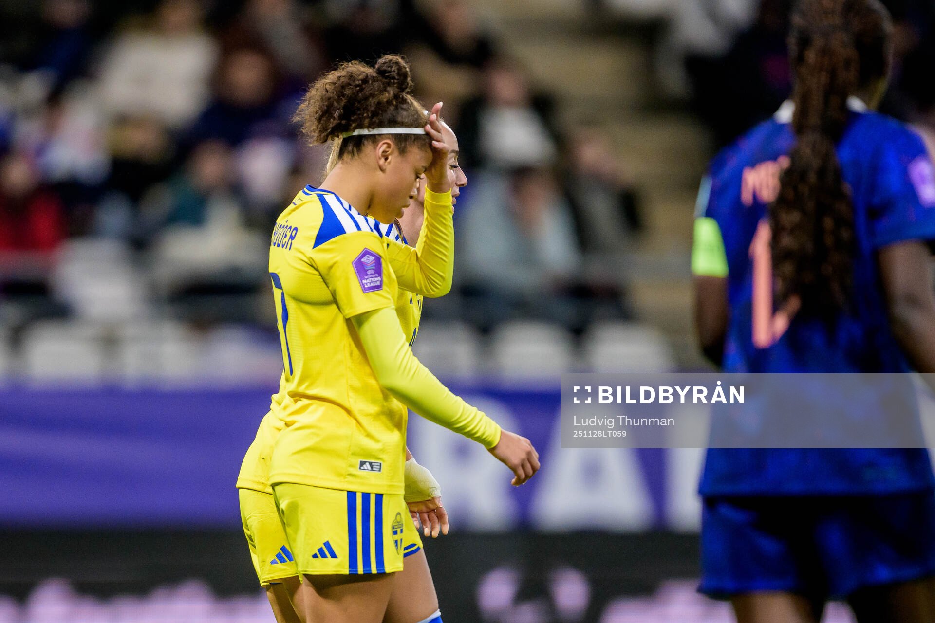Felicia Schröder of Sweden looks dejected