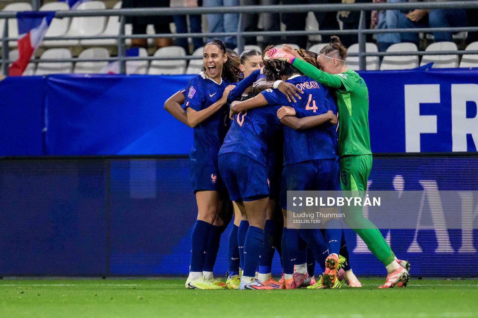 Griedge Mbock Bathy of France celebrate with teammates