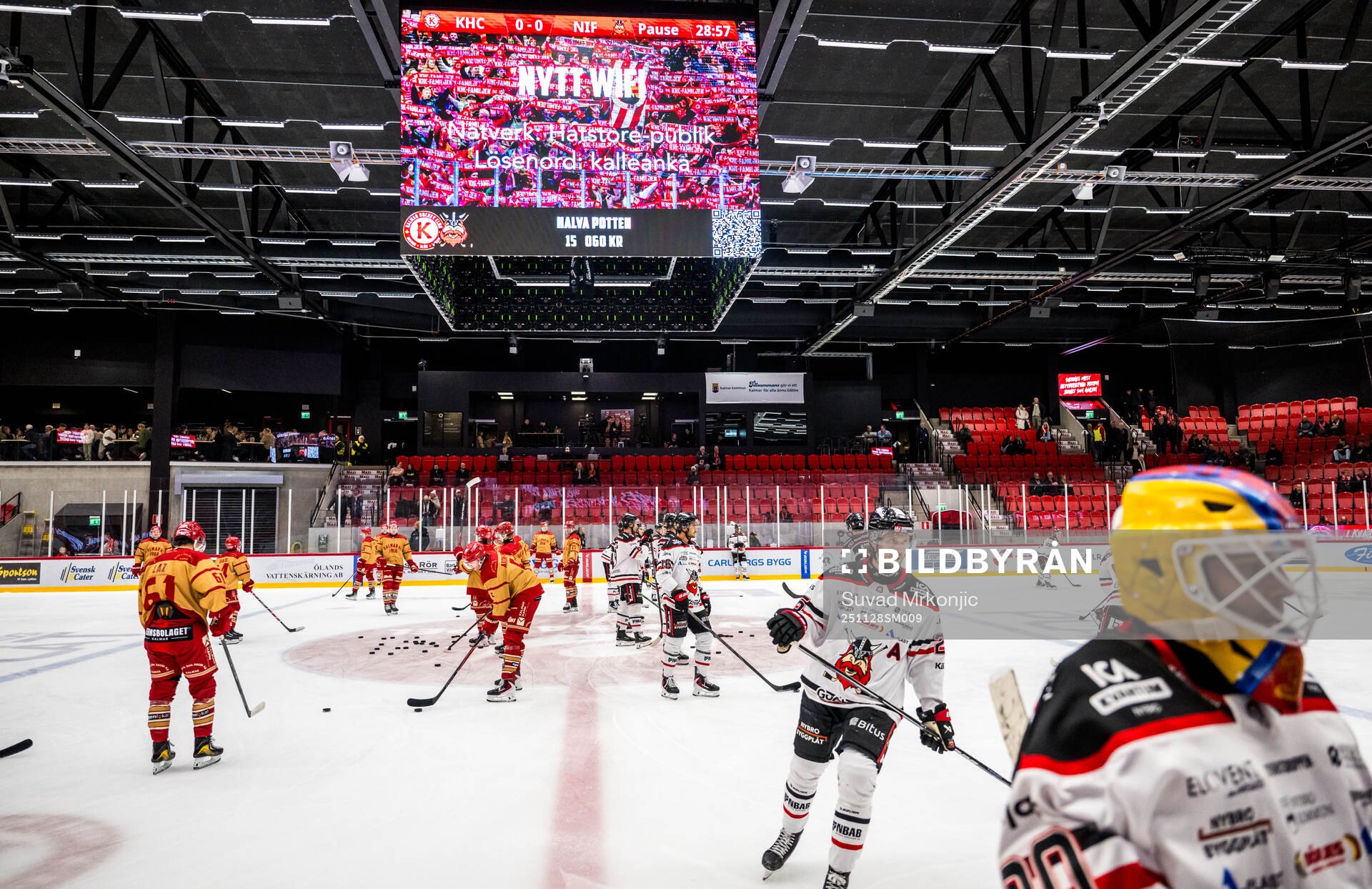 Spelarna värmer upp