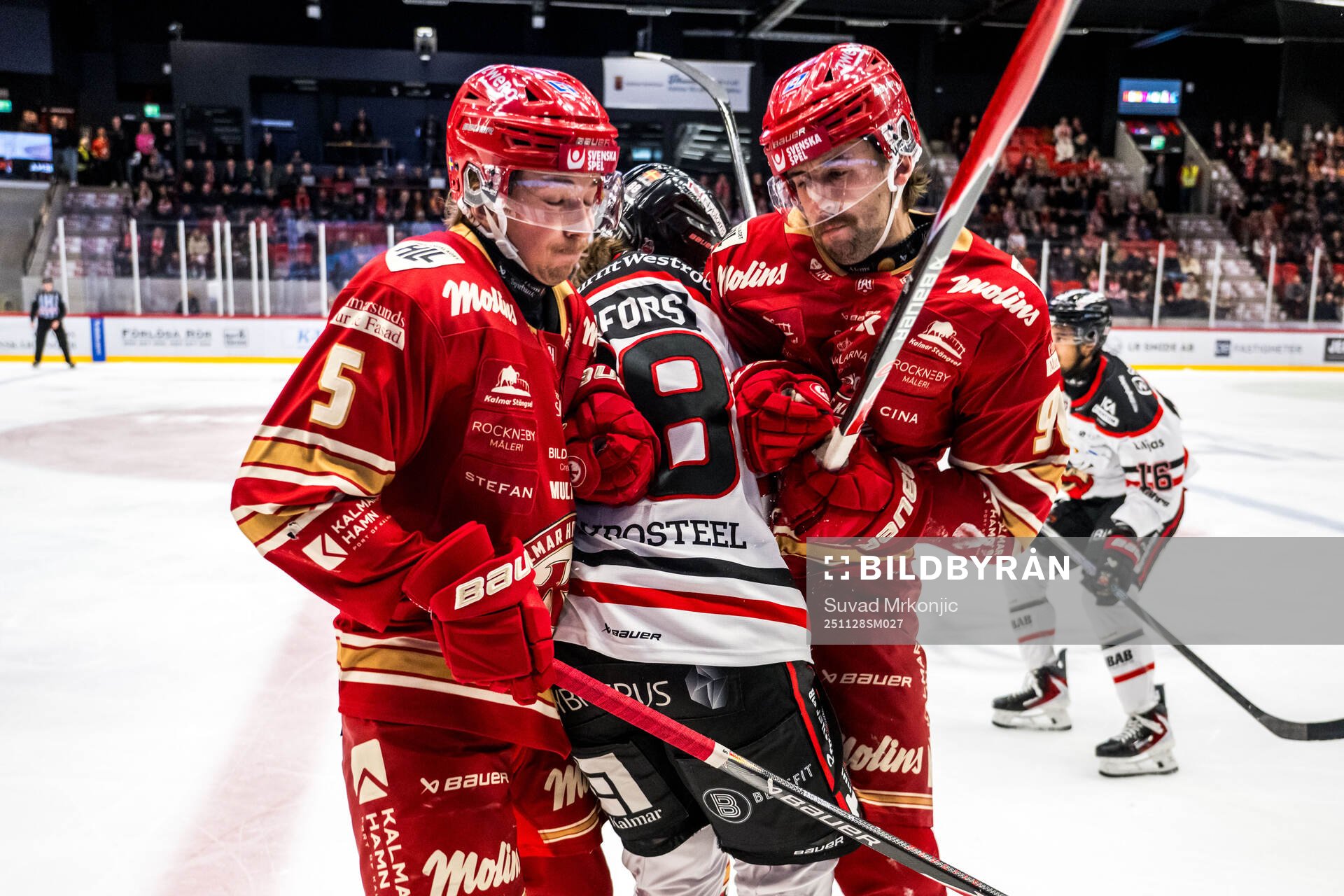 Kalmars Tobias Aronsson och Liam Hawel och Nybros Tim